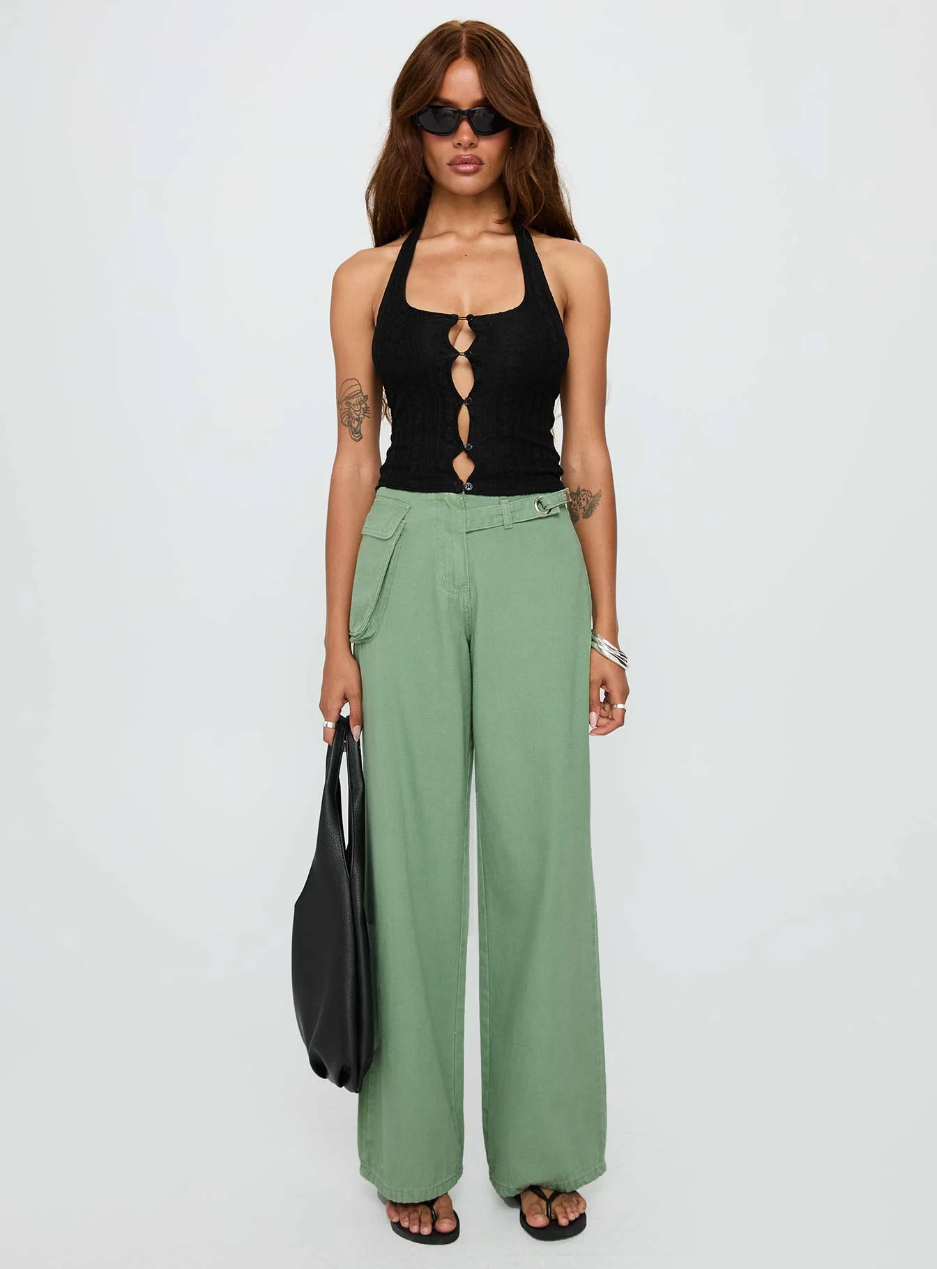 Just Talk Button Up Top Black