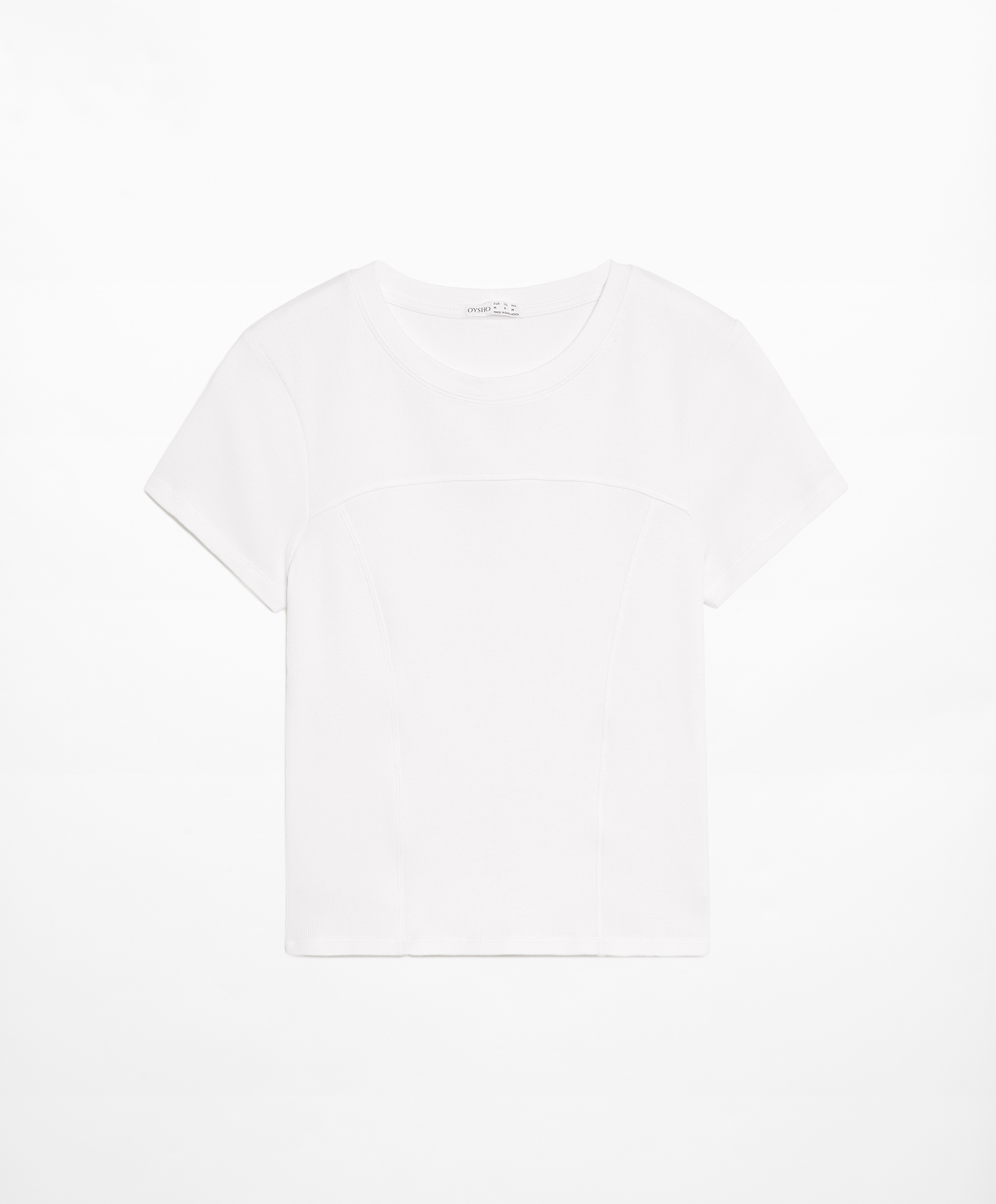 OYSHO Ribbed short sleeve T-shirt