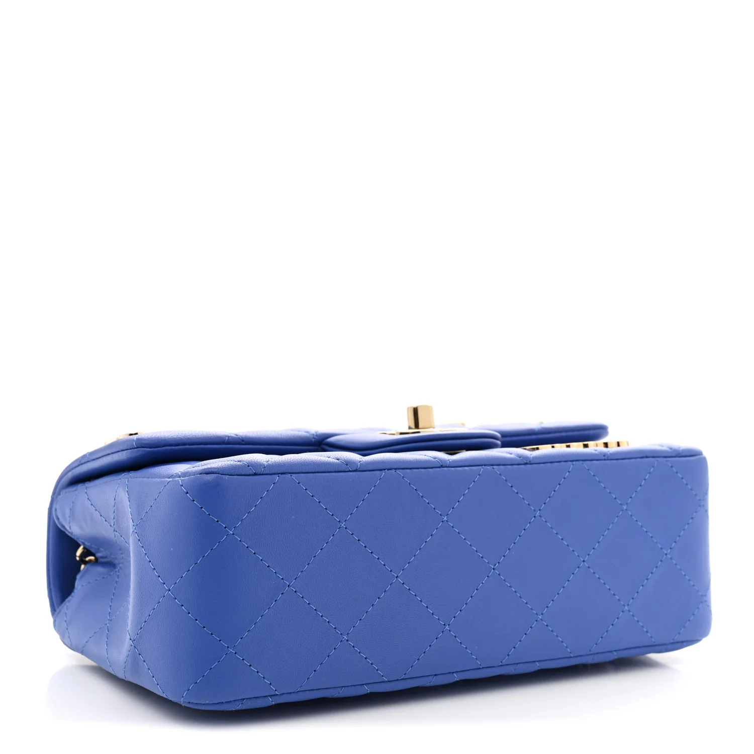 Lambskin Quilted Mini Hollywood Charms Rectangular Flap Blue - Top Club