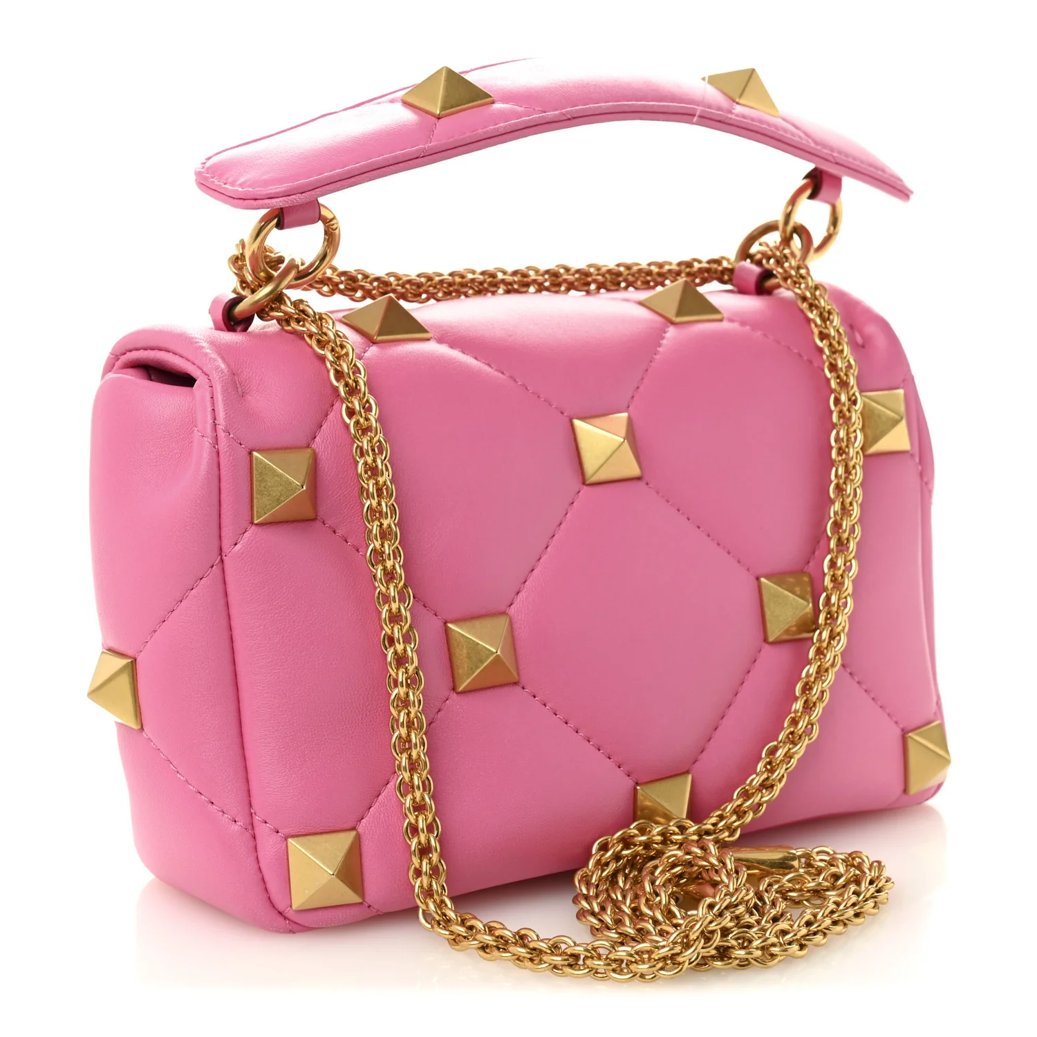 Nappa Medium Roman Stud Shoulder Bag Feminine Pink - Top Club