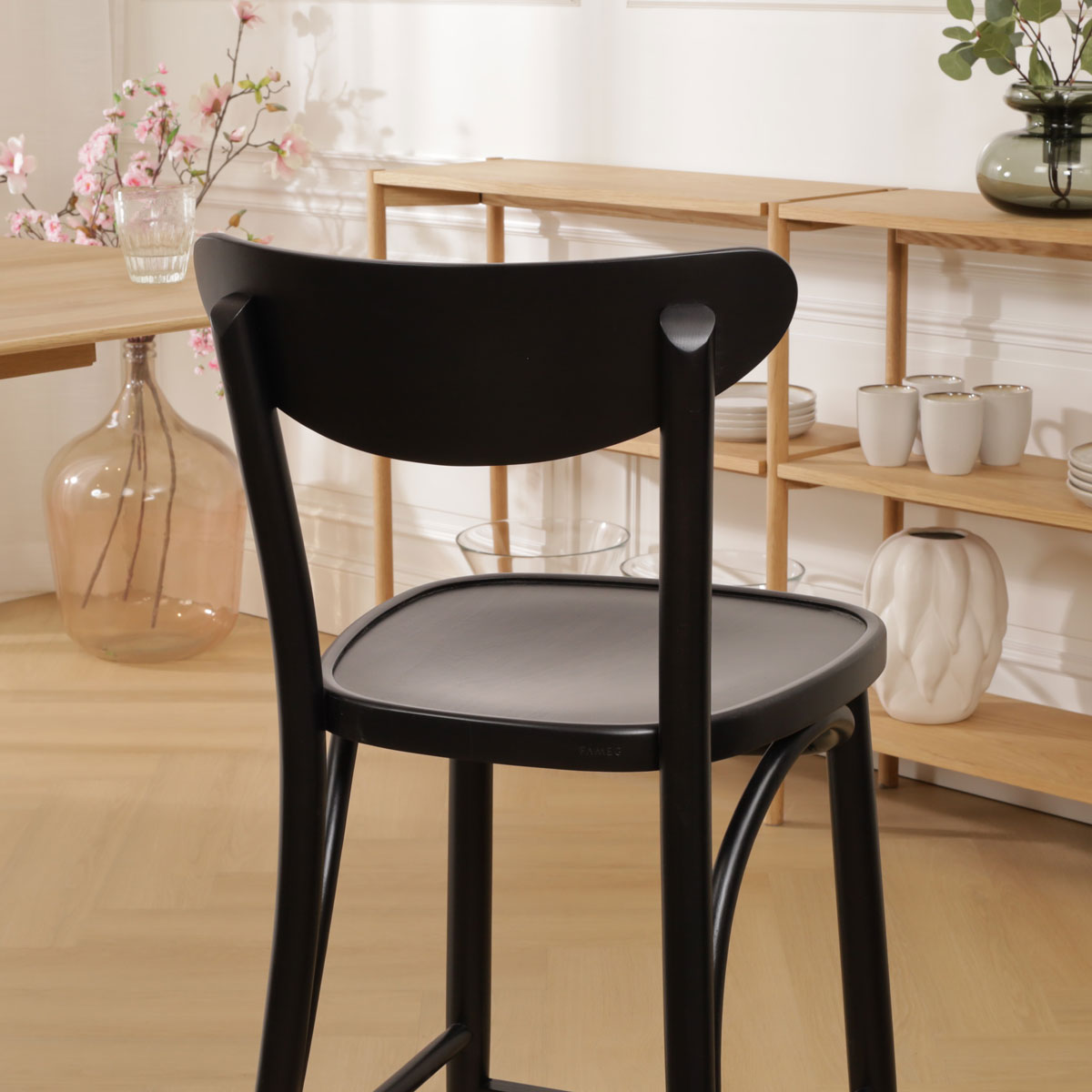 Houten barkruk Musa zwart - 75 cm