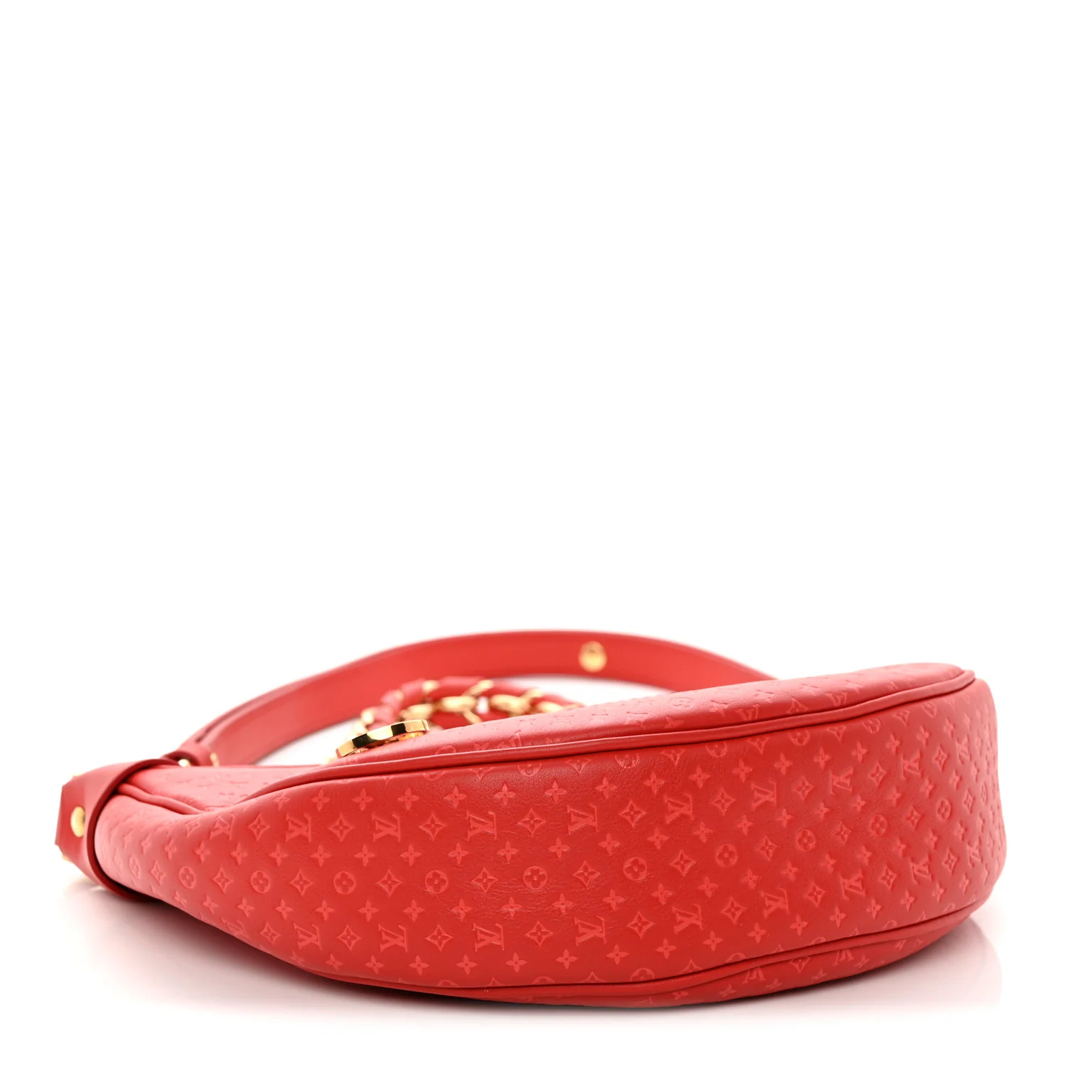 Calfskin Nanogram Embossed Loop PM Rouge - Top Club