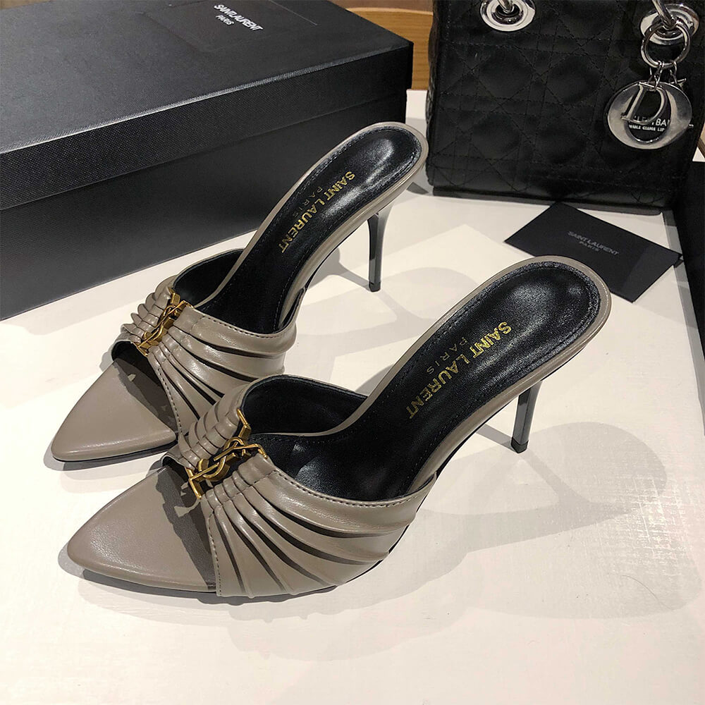 YSL  BABYLONE MULES IN SMOOTH LEATHER - Top Club