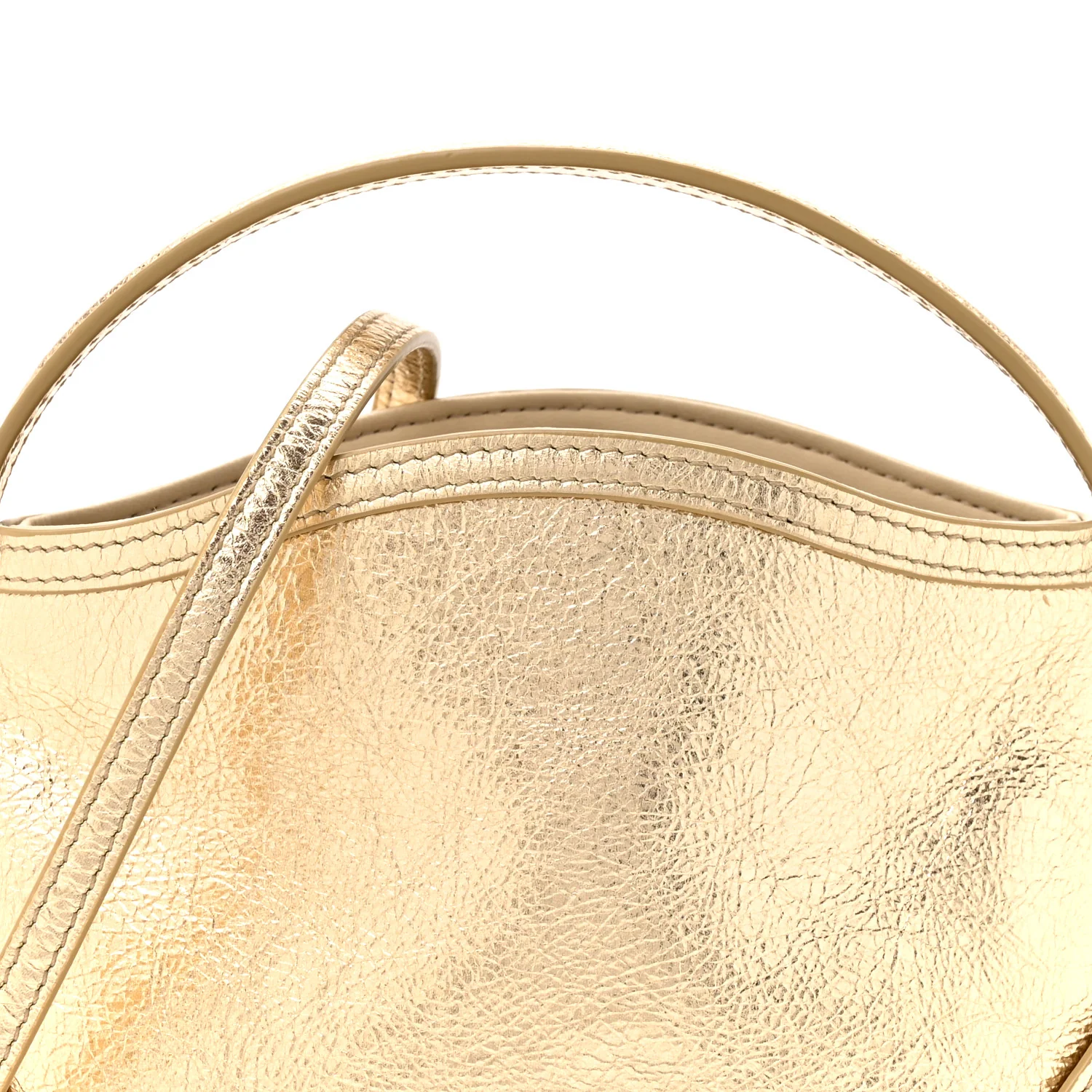 Metallic Tumbled Calfskin Nano Voyou Bag Golden Sand - Top Club