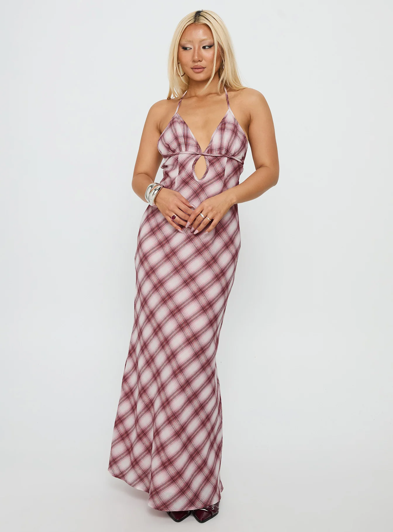 Momentous Backless Halter Maxi Dress Multi