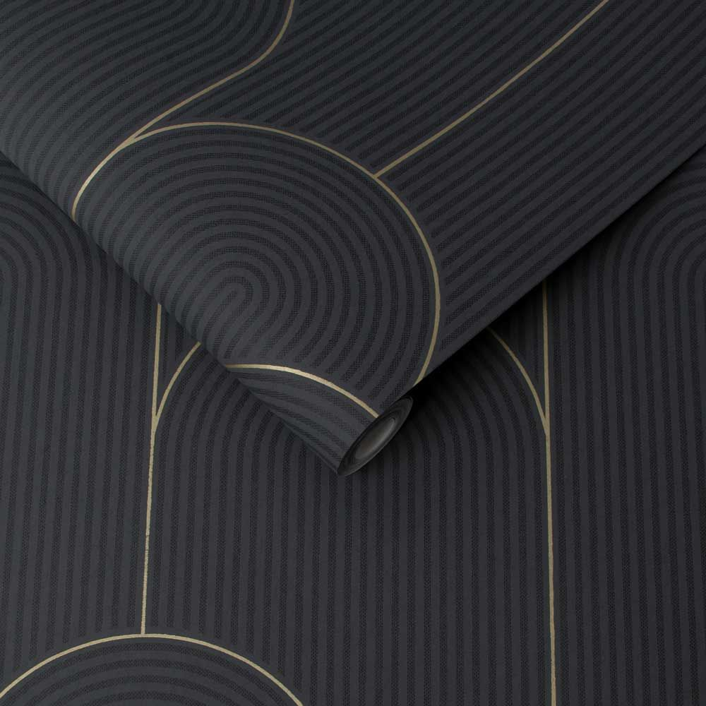 Graham & Brown  vliesbehang  Lancet Black & Gold Graham & Brown  vliesbehang  Lancet Black & Gold