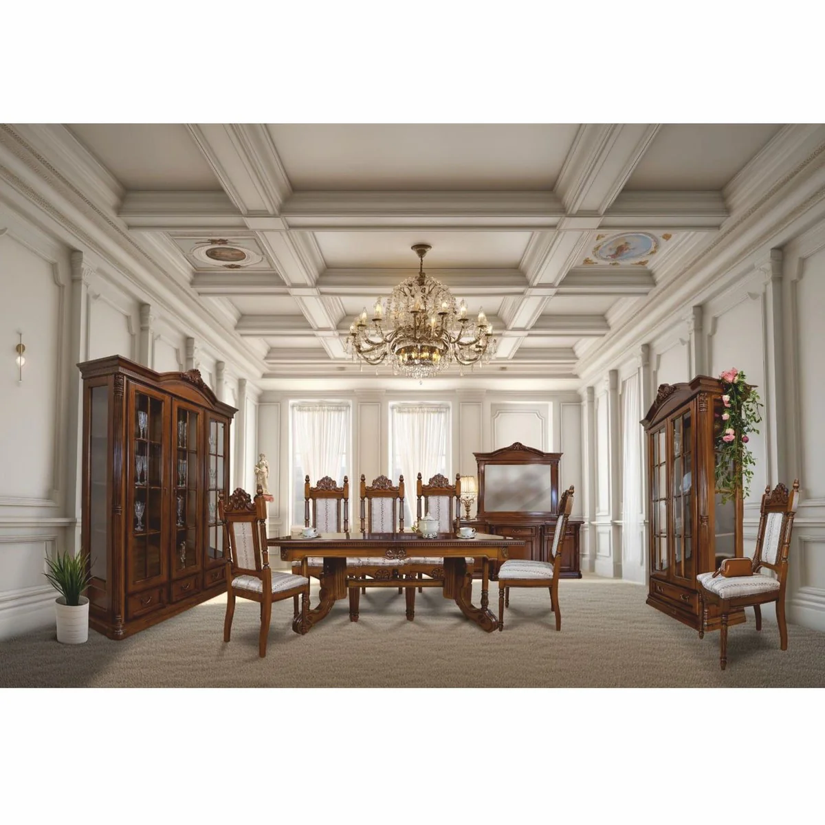 Luxury baroque display cabinet dark brown 178 x H. 220 cm - Baroque furniture