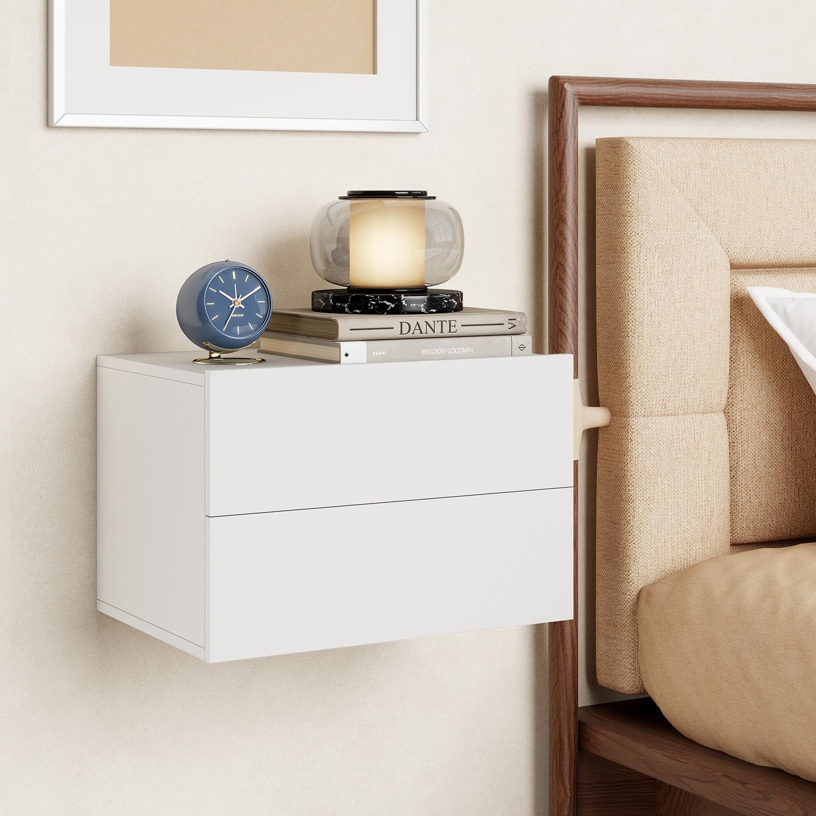 BEFOUNDLOVELY Floating Nightstand Wall Mounted Night Stand(16.5