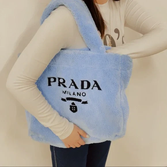 Terry Tote Prada Bag In Blue - Top Club