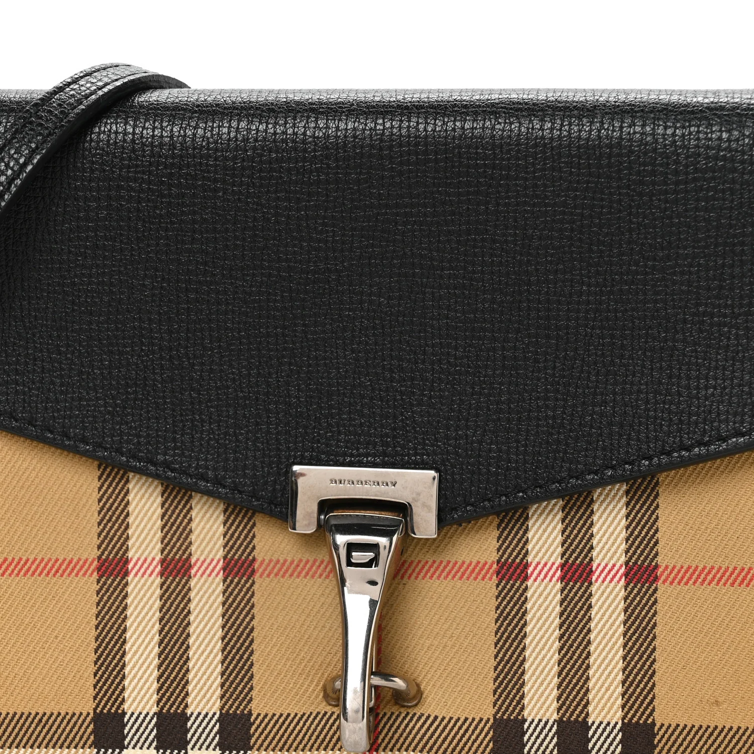 Derby Calfskin House Check Small Macken Crossbody Bag Black Archive Beige - Top Club
