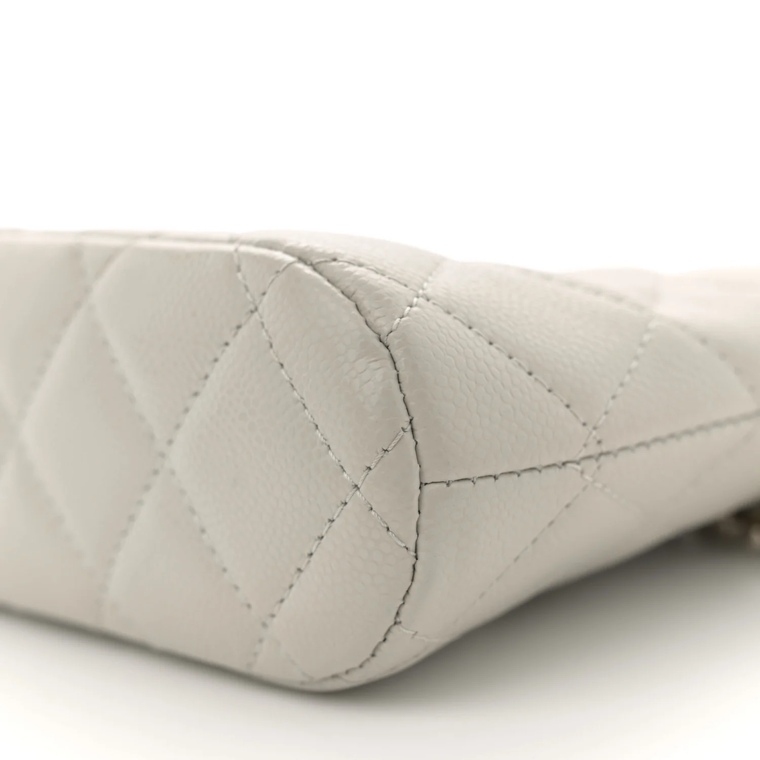 Caviar Quilted Classic Clutch With Chain Light Grey - Top Club