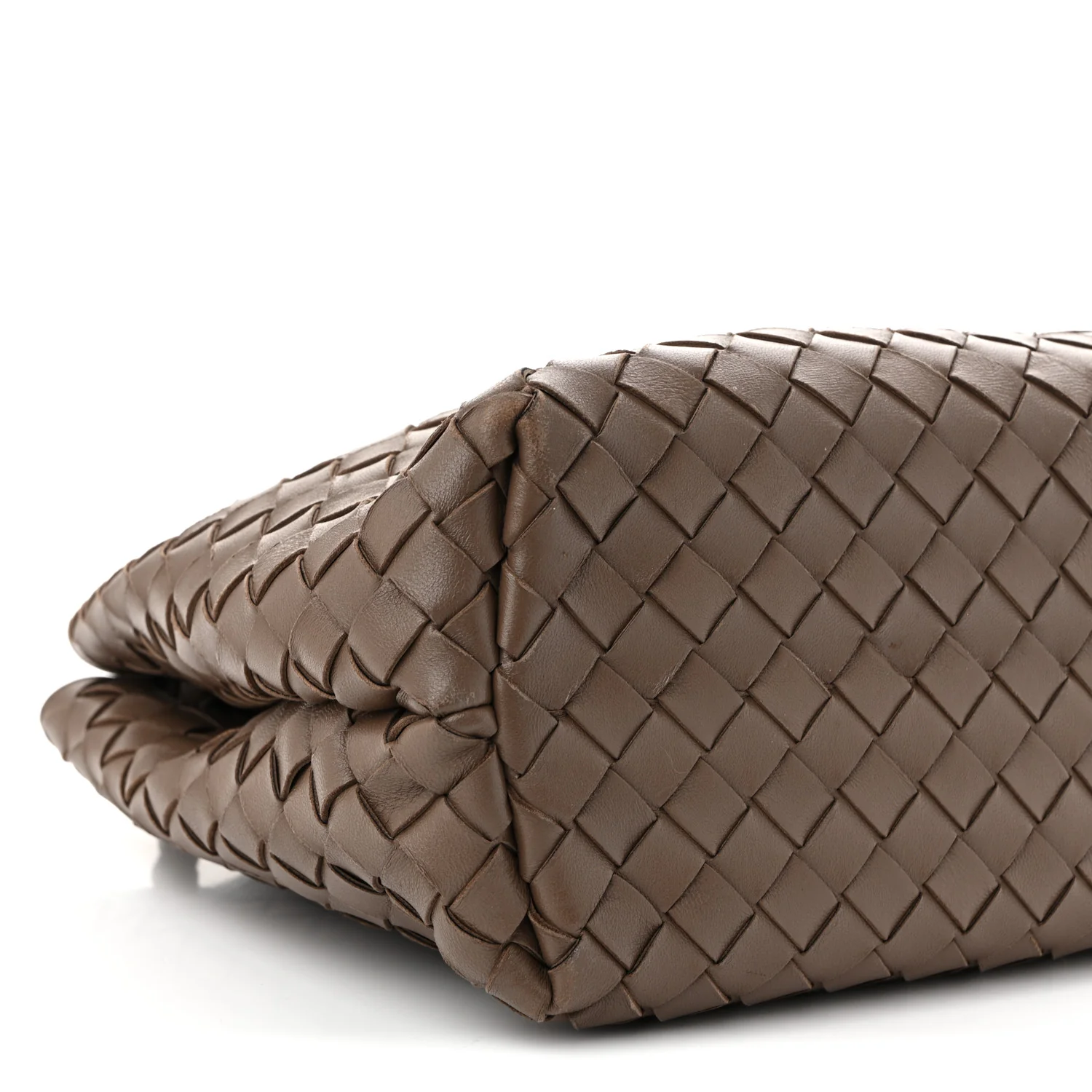 Nappa Intrecciato Medium Andiamo Shoulder Bag Taupe Grey - Top Club