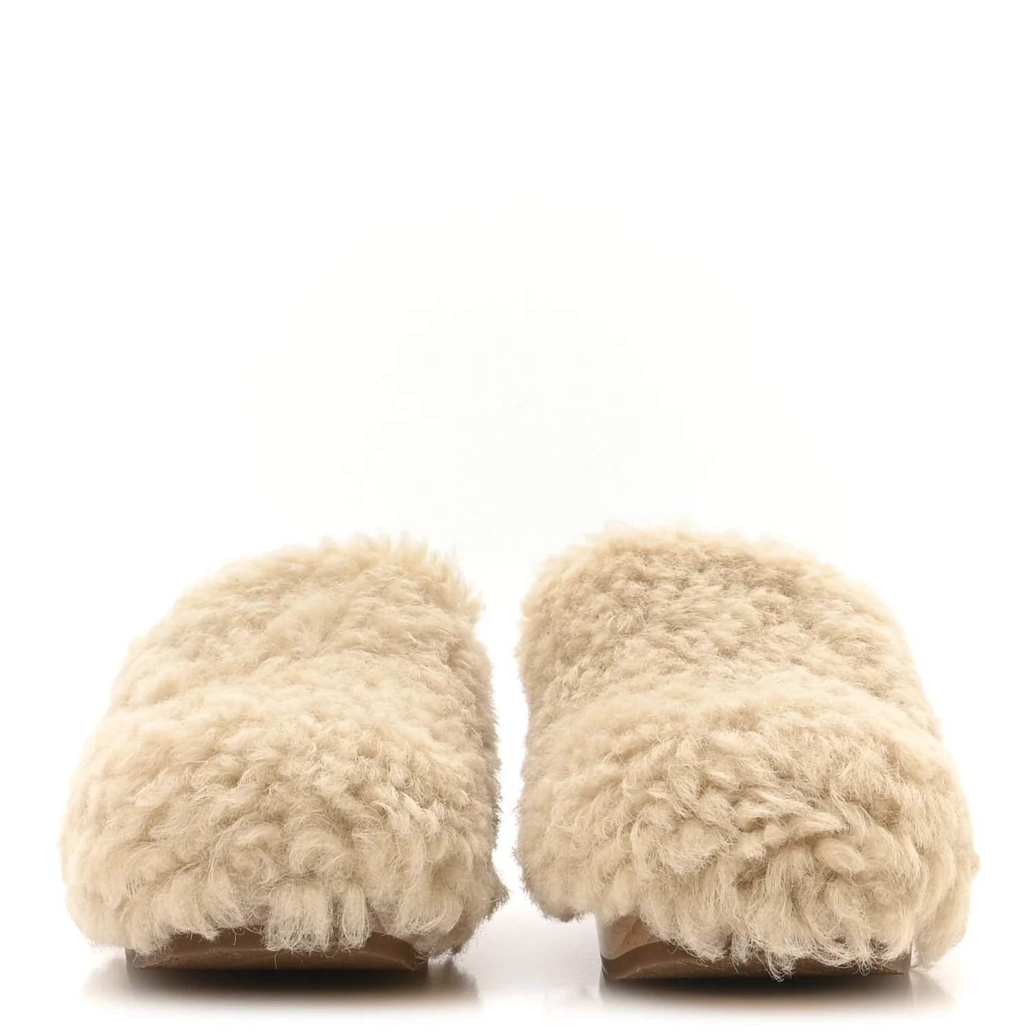 Shearling Lambskin Clogs 38 Beige - Top Club