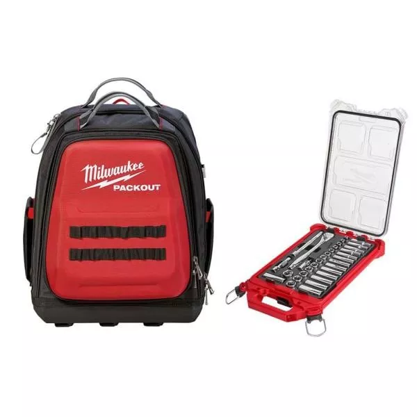 15 in. PACKOUT Backpack 3/8 in. Drive METRIC Ratchet and Socket Mechanics Tool Set with PACKOUT Case (32-Piece)