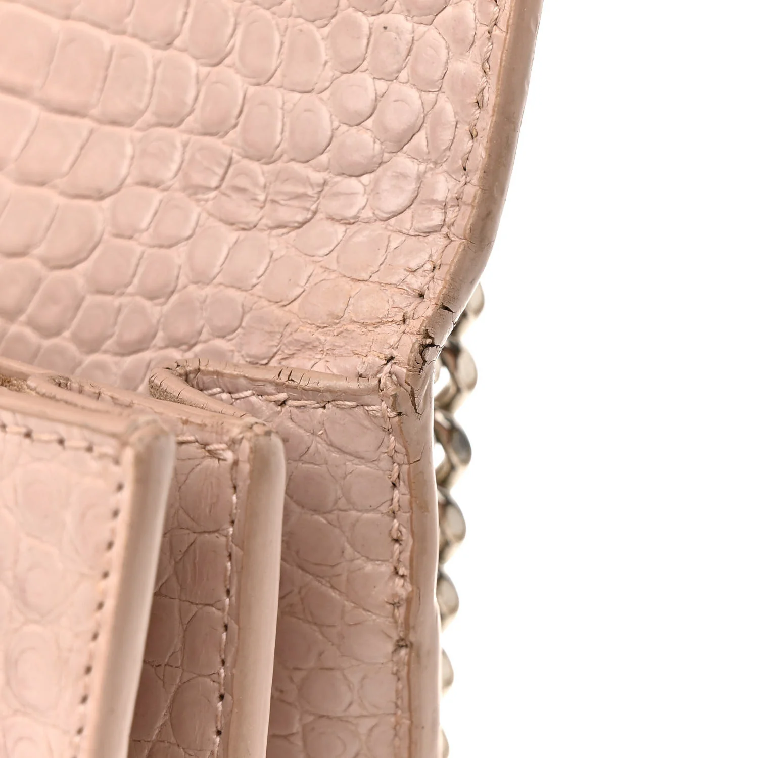 Calfskin Crocodile Embossed Medium Monogram Sunset Rose Antic - Top Club