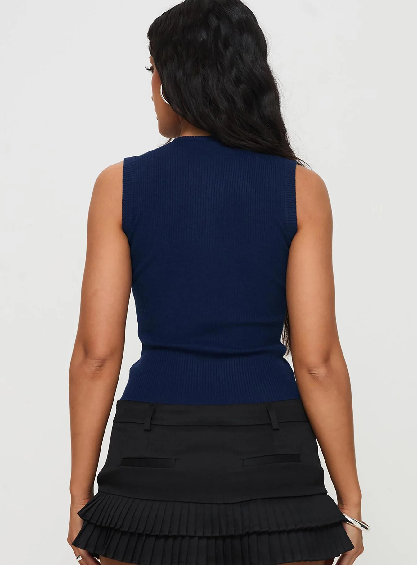 Suzu Sleeveless Knit Top Navy