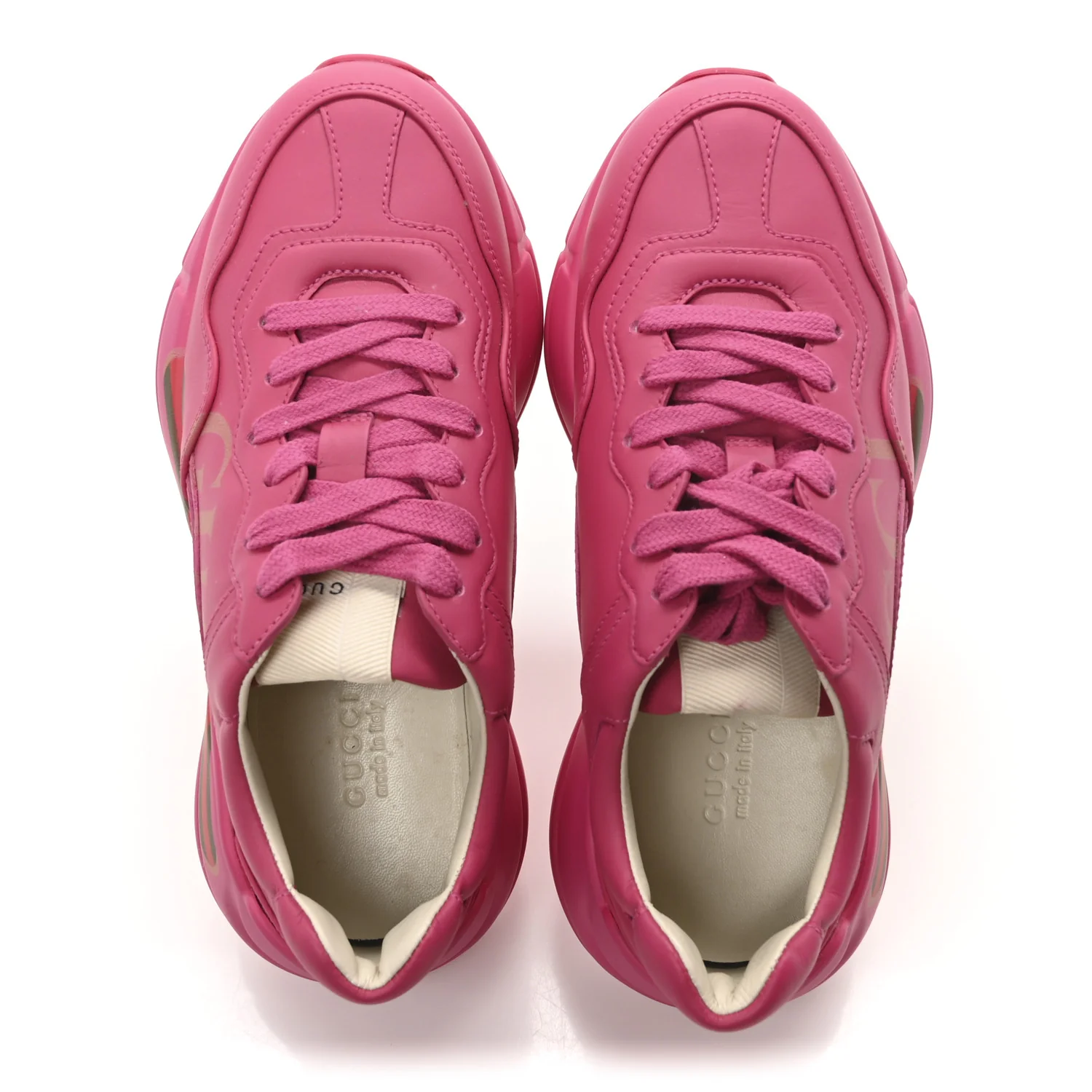 Calfskin Logo Womens Rhyton Sneakers 35.5 Box Pink