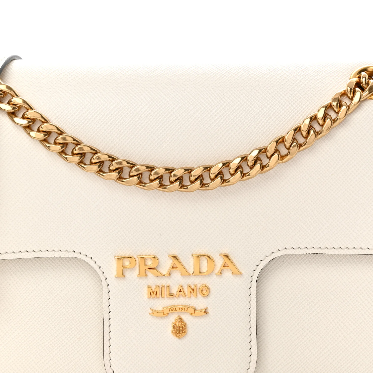 Saffiano Flap Shoulder Bag Talco - Top Club