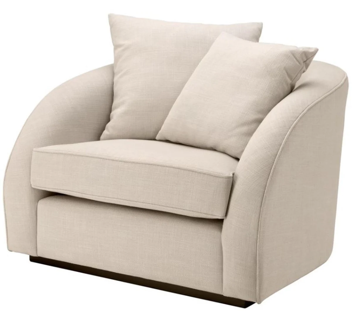 Luxury hotel salon armchair natural color 101 x 91 x H. 72 cm - living room furniture