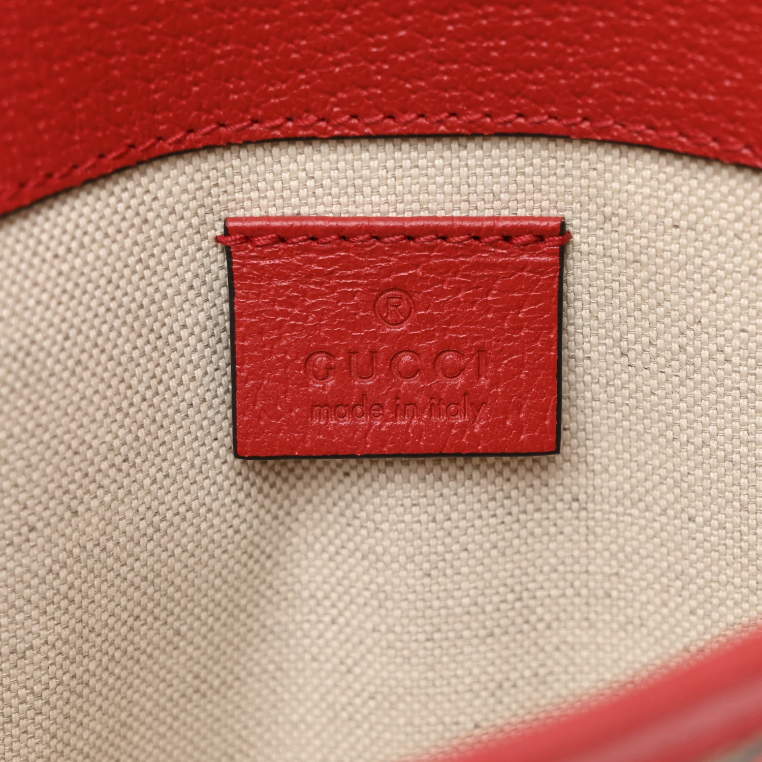 GG Supreme Monogram Apple Interlocking G Belt Bag Beige Multicolor Lobster Red - Top Club