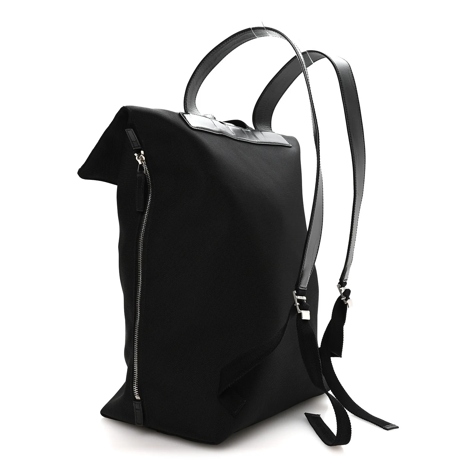 Techno Canvas Web Single Buckle Backpack Black