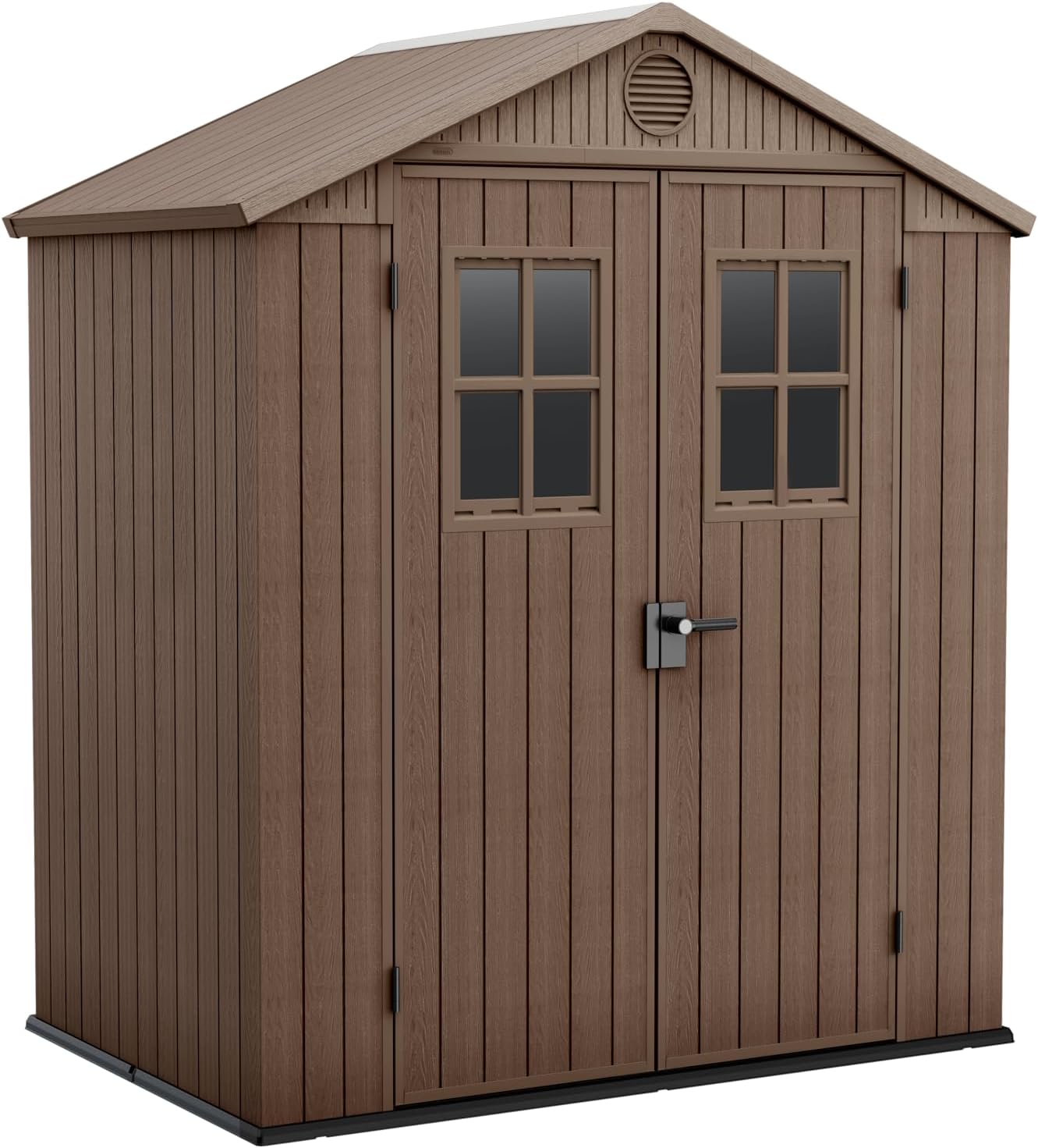 Keter Casetta da Giardino Darwin 6x4, Finitura Effetto Legno, Colore Marrone, 2,2 m², 190x122x221H cm