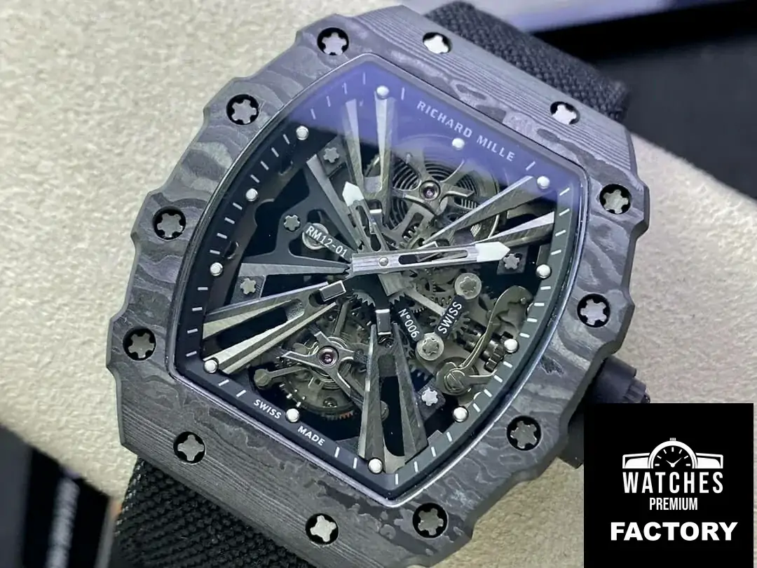 Richard Mille RM12-01 RM Factory Black Tourbillon Skeleton Dial