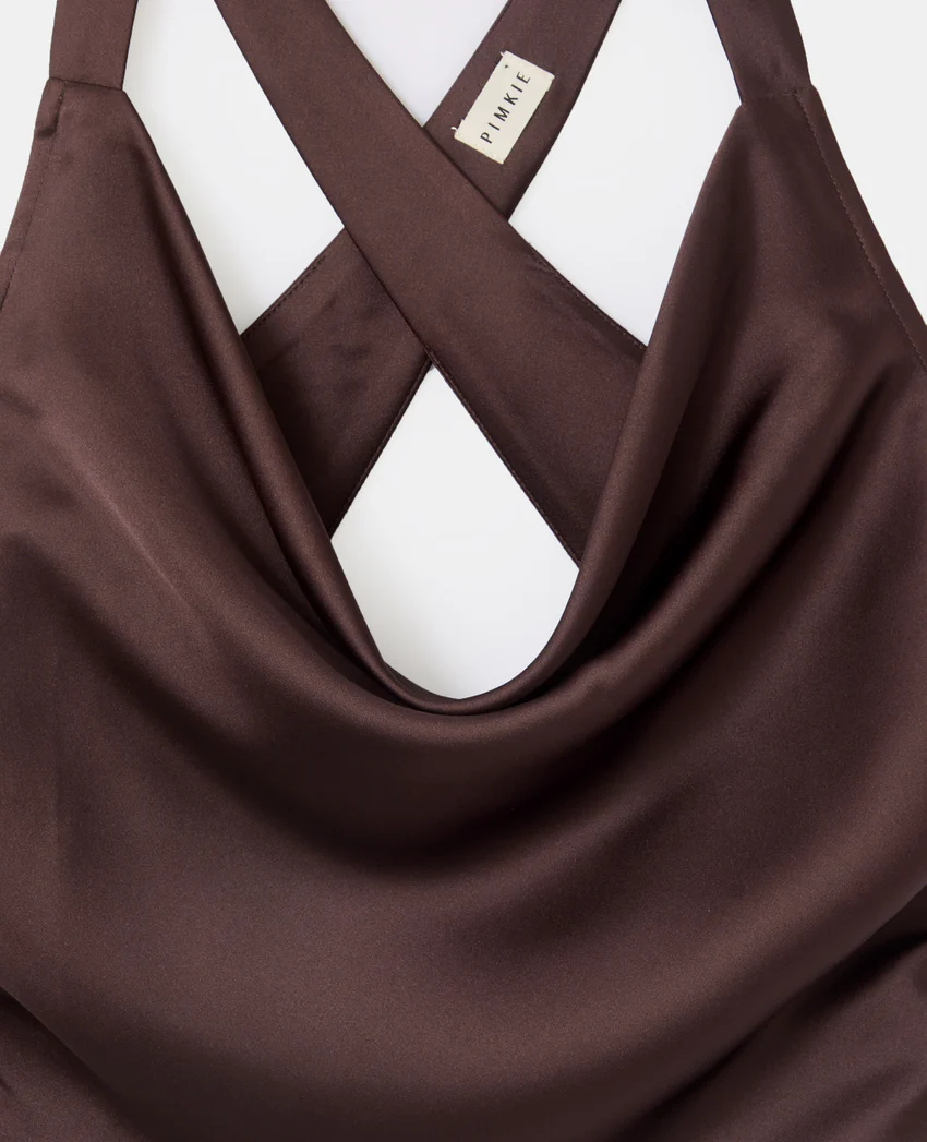 Pimkie Top en satin col bénitier bretelles croisées dos