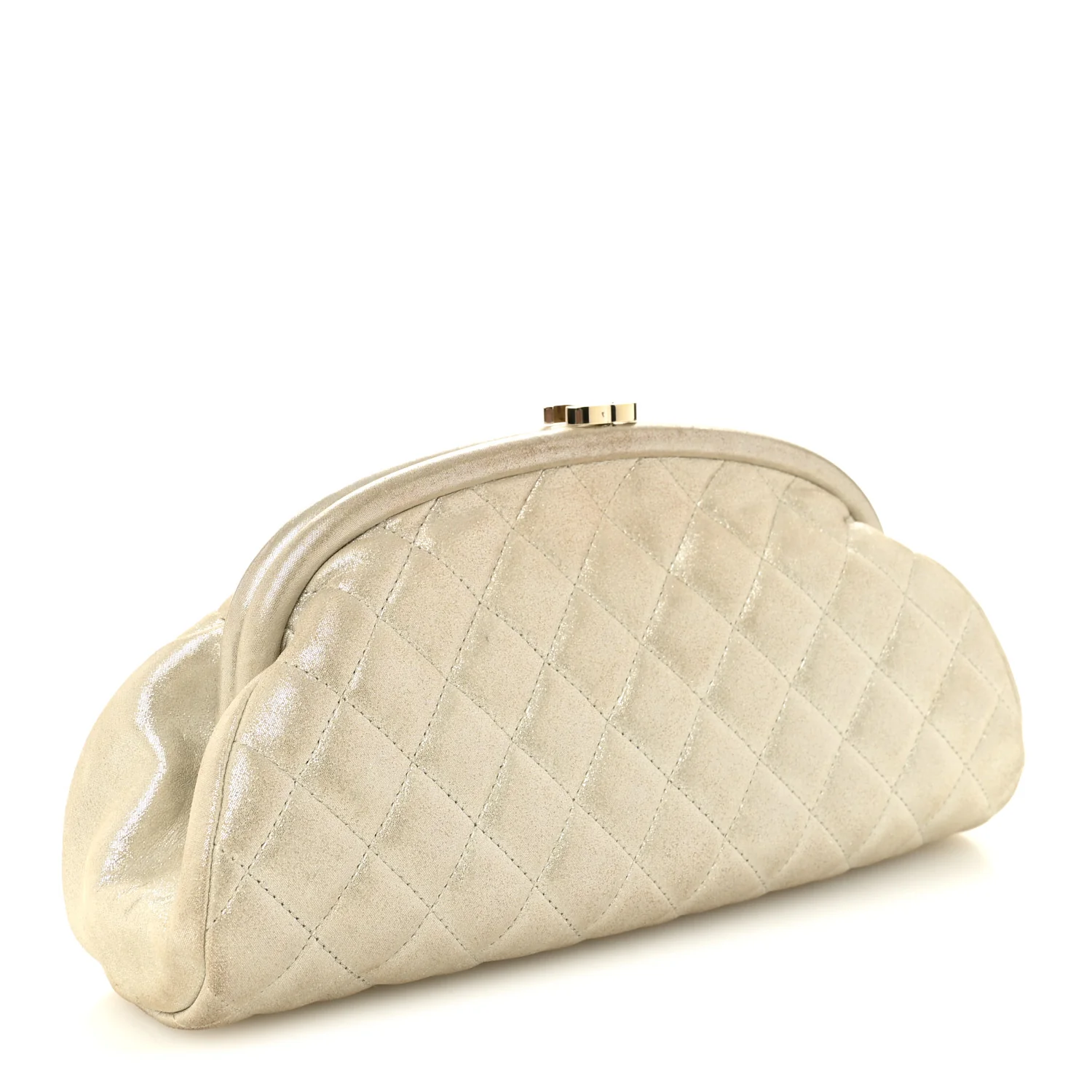 Metallic Calfskin Quilted Timeless Clutch Gold - Top Club