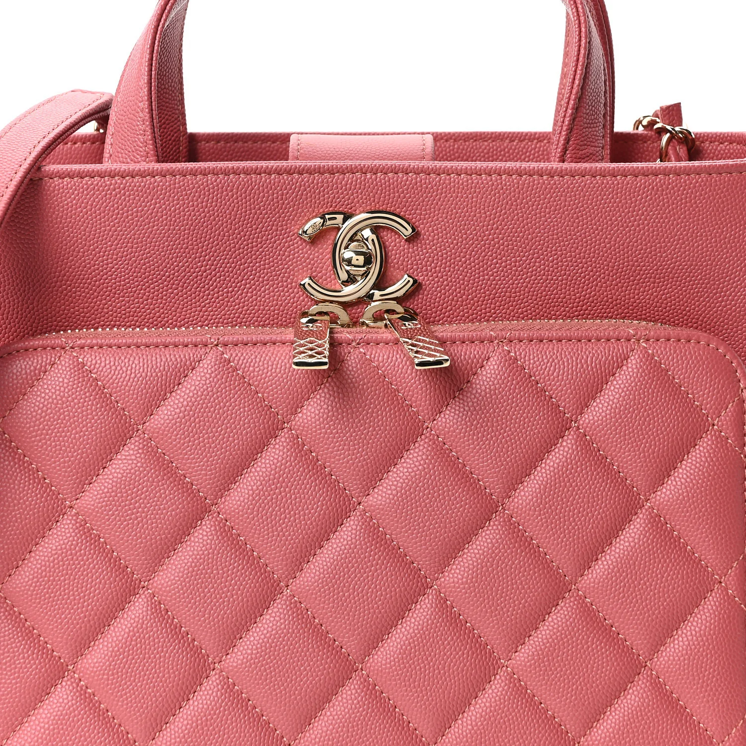 Caviar Quilted Small Business Affinity Shopping Bag Pink - Top Club