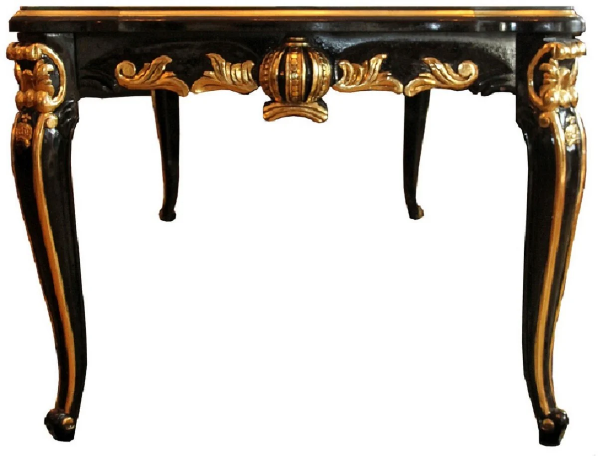 Pompöös by Baroque luxury dining room set green / black / gold - Pompöös Baroque dining table with glass top and 6 Baroque dining room chairs designed by Harald Glööckler - Baroque furniture