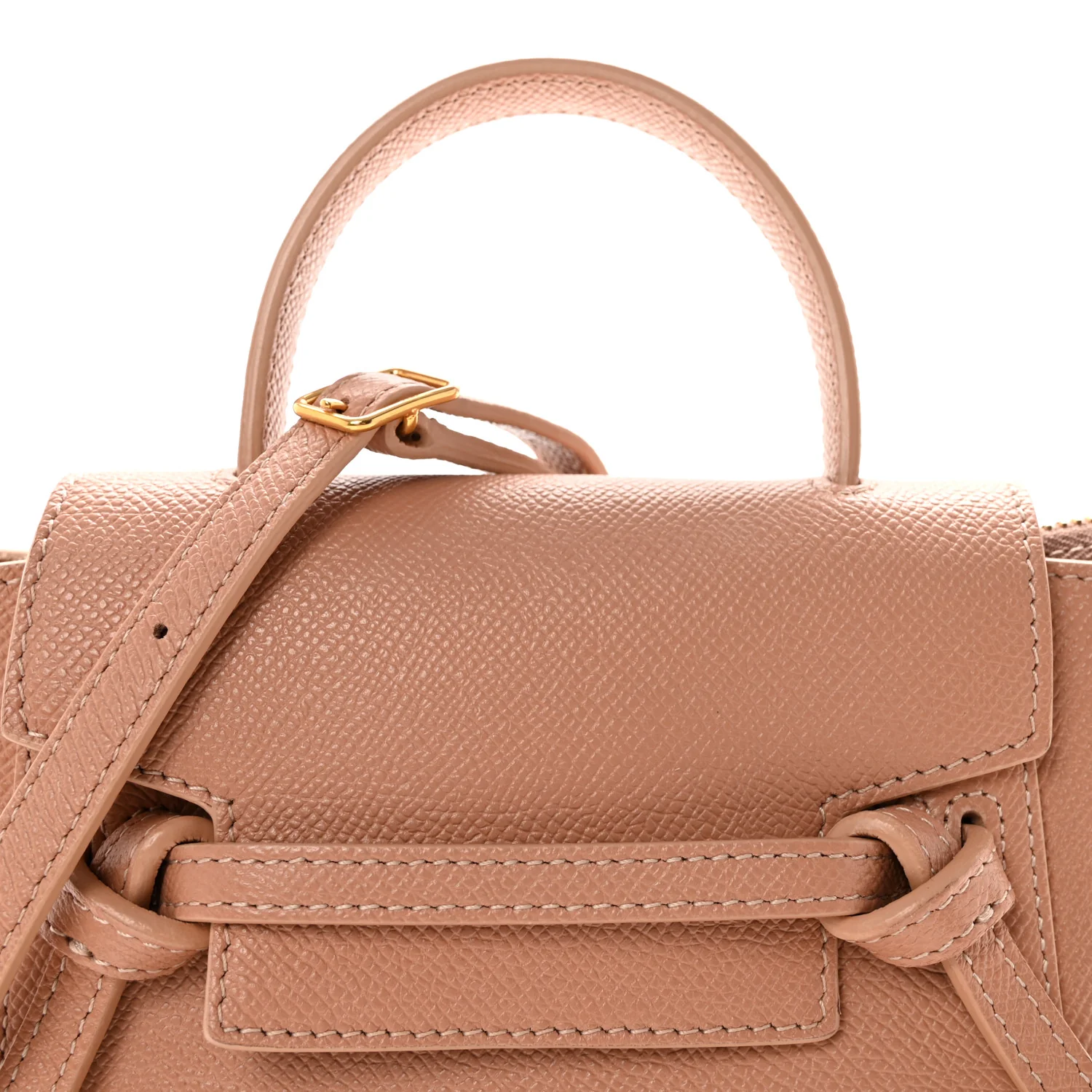 Grained Calfskin Micro Belt Bag Vintage Pink - Top Club