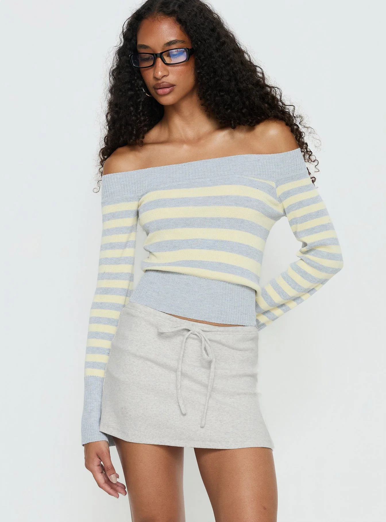 Baseline Rib Skort Grey Marle