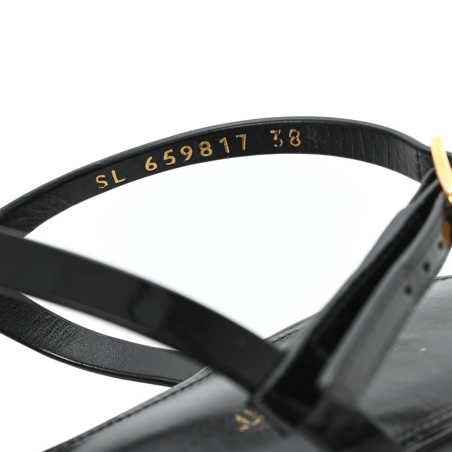 Patent Calfskin Cassandra Monogram Sandals 38 Black - Top Club
