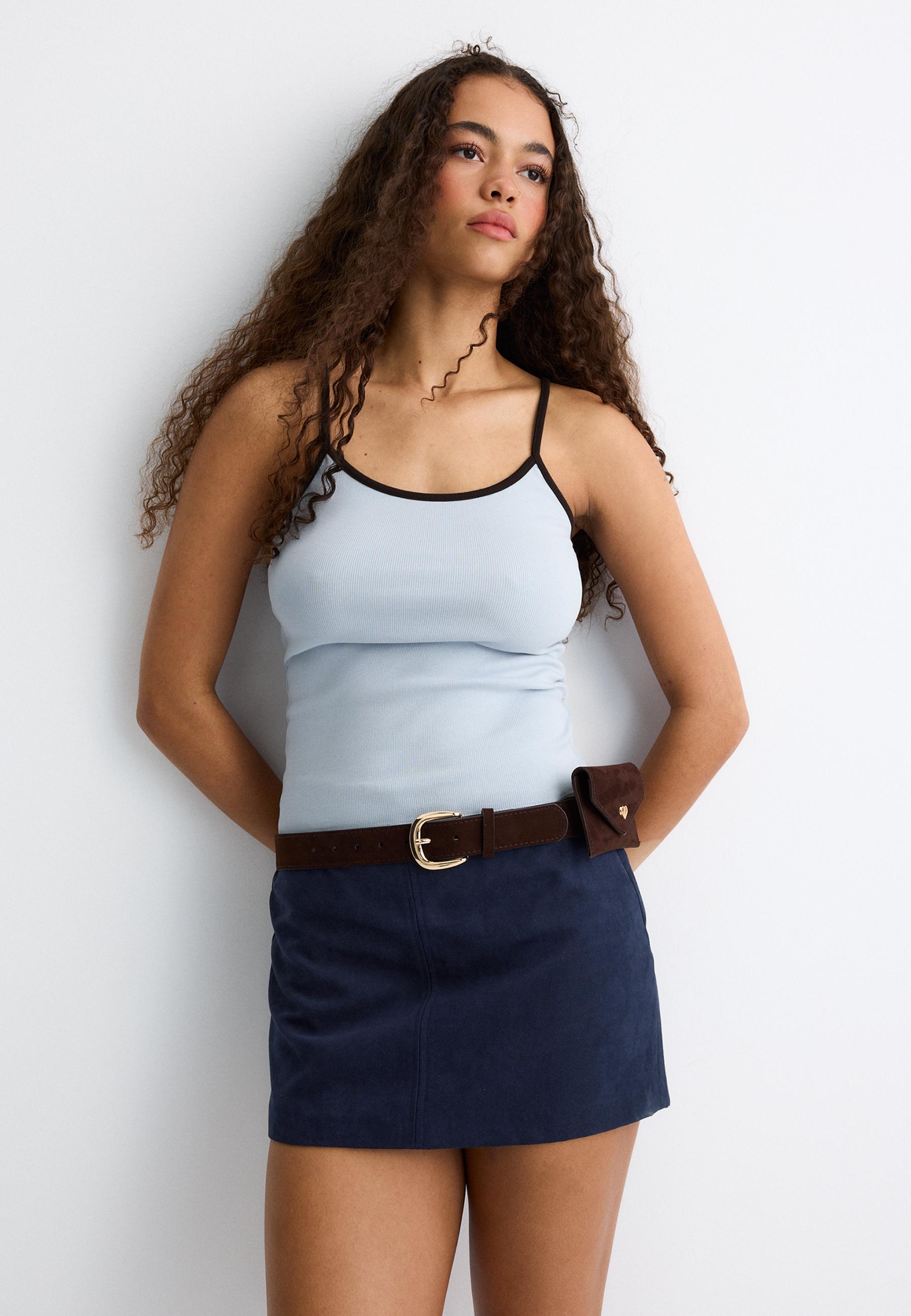 FAUX SUEDE MINI SKORT