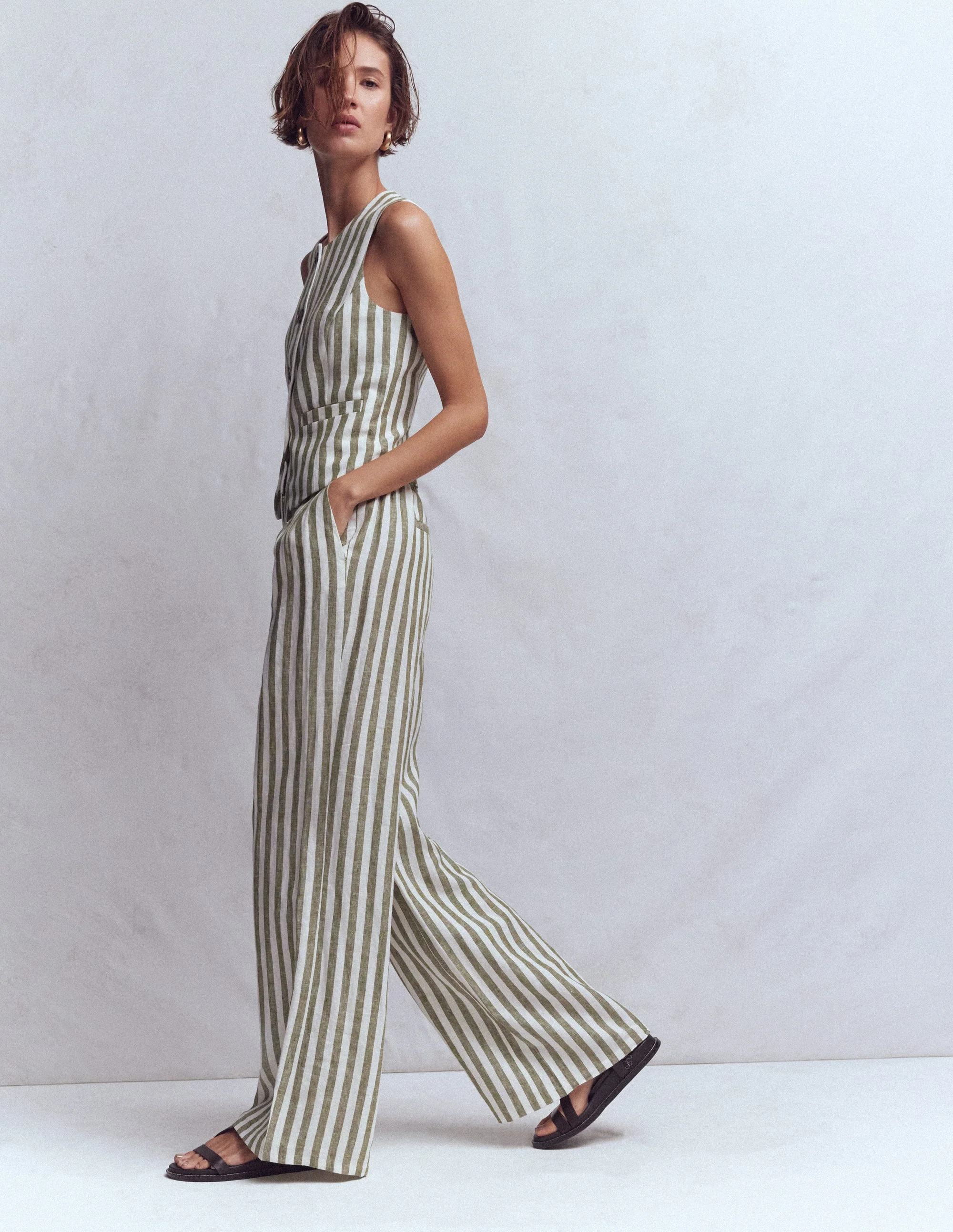 Kensington Leinenhose-Eintagsfliege Streifen