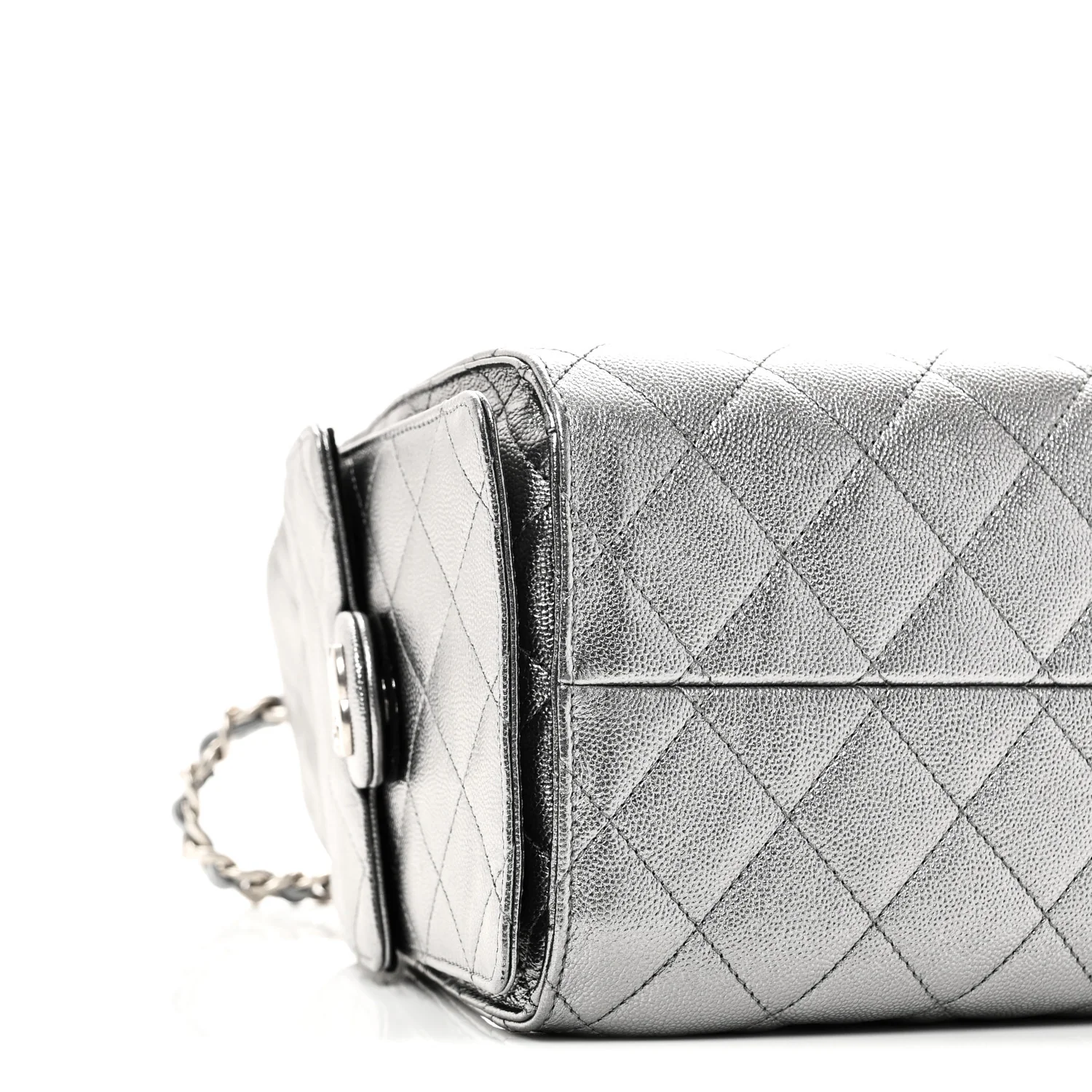 Metallic Caviar Quilted Small Chanel 25 Handbag Anthracite - Top Club