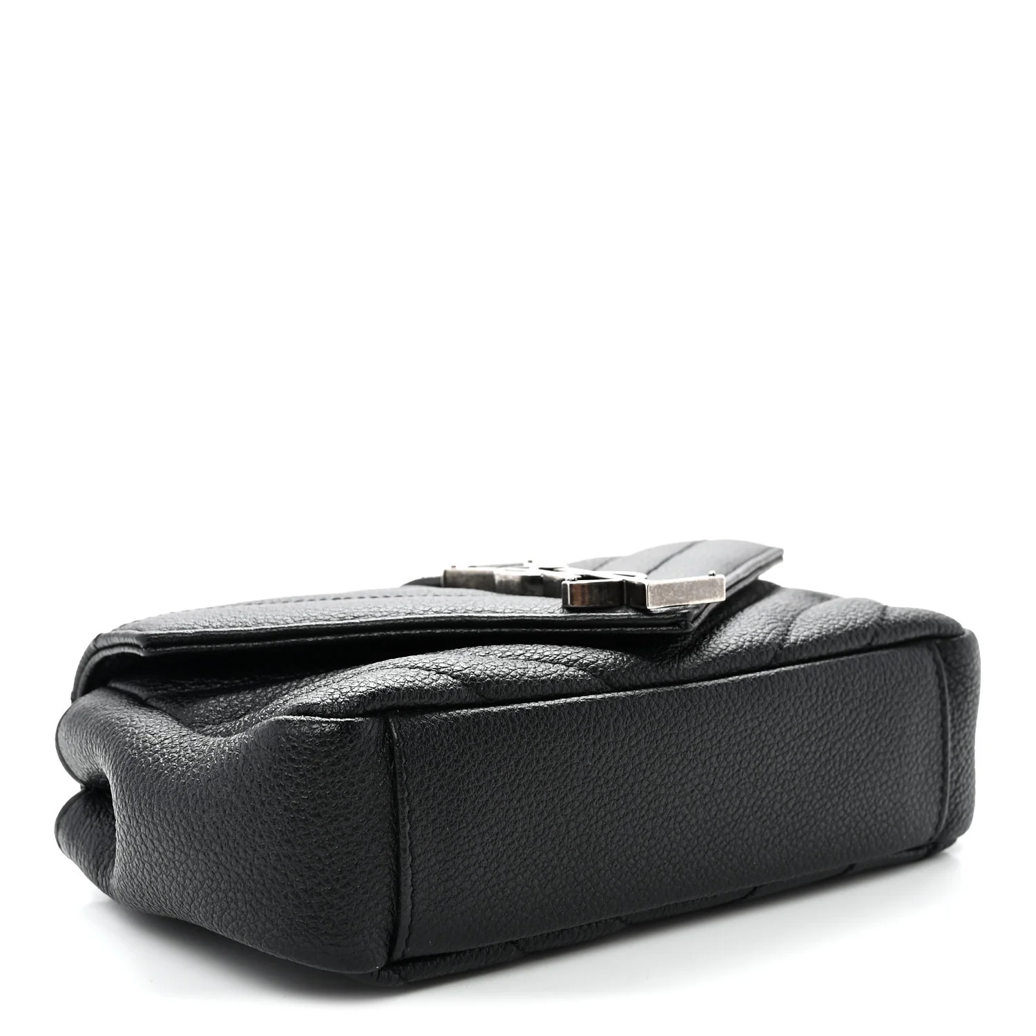 Grained Calfskin Matelasse Chevron Classic Monogram Baby Chain Bag Black - Top Club