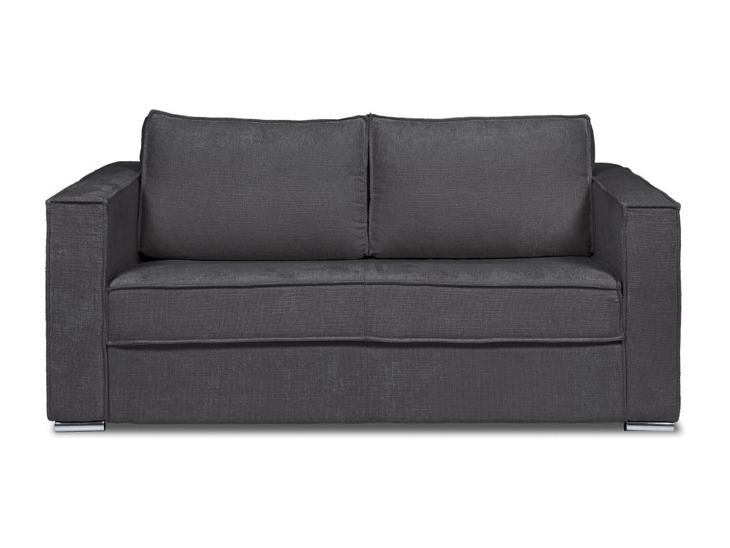 Sofá cama de 3 plazas de apertura rápida de tela texturizada azul petróleo - 140 cm de ancho - Colchón de 18 cm LORETO