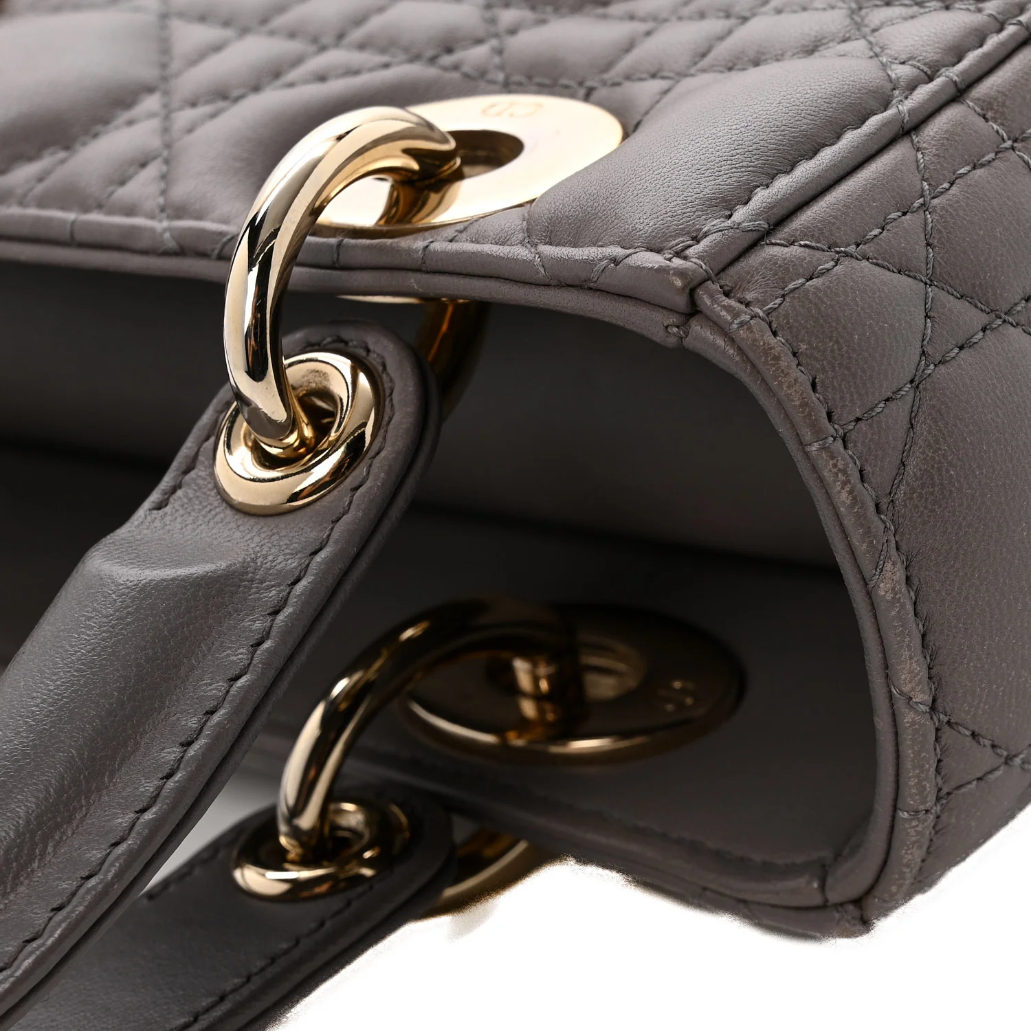 Lambskin Cannage Small Lady Dior Grey - Top Club