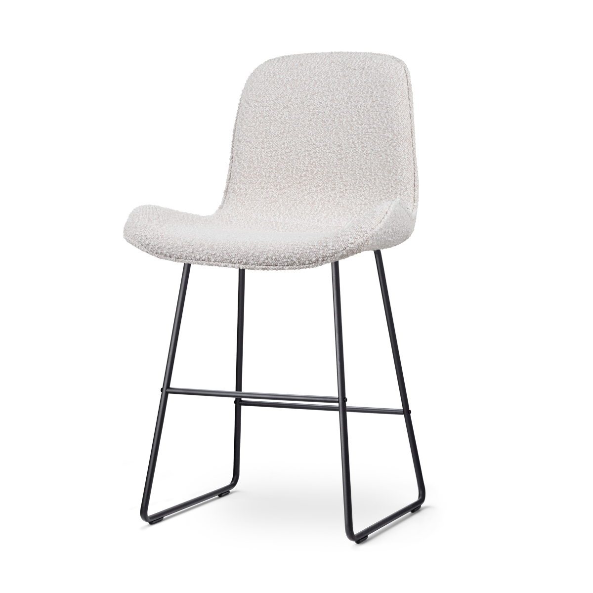 Barkruk Nino-Fé bouclé beige - zwart onderstel -  65 cm