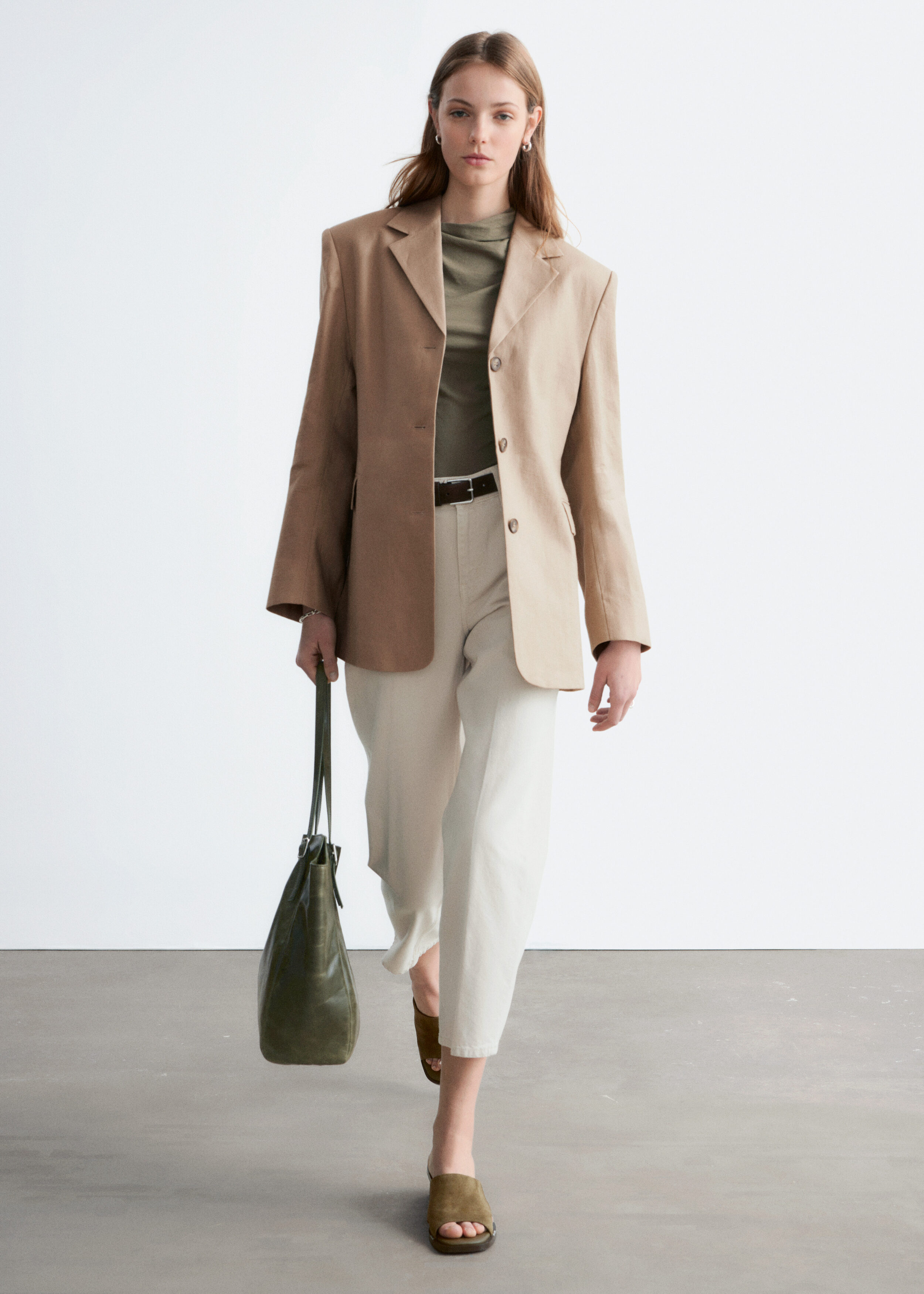 & Other Stories TAPERED LINEN BLAZER