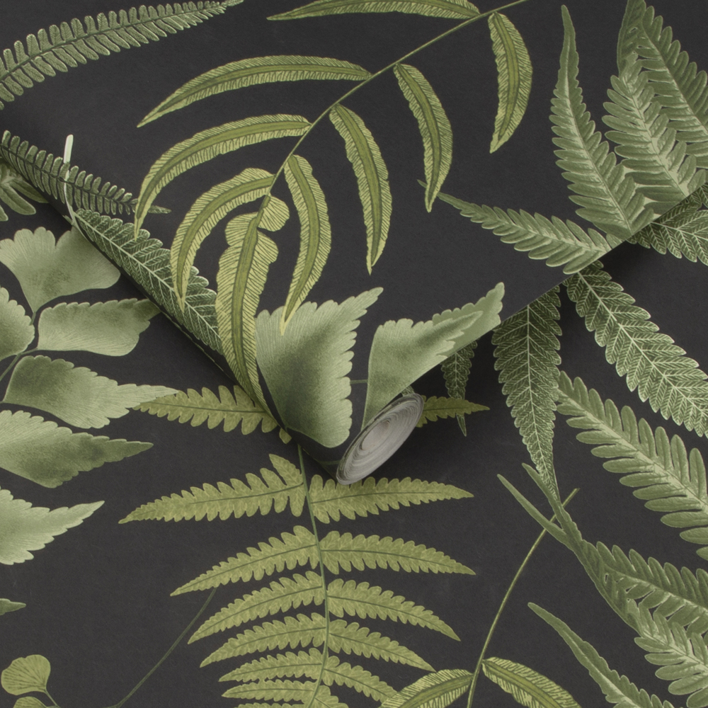 Graham & Brown  vliesbehang  Midsummer Fern Black Graham & Brown  vliesbehang  Midsummer Fern Black