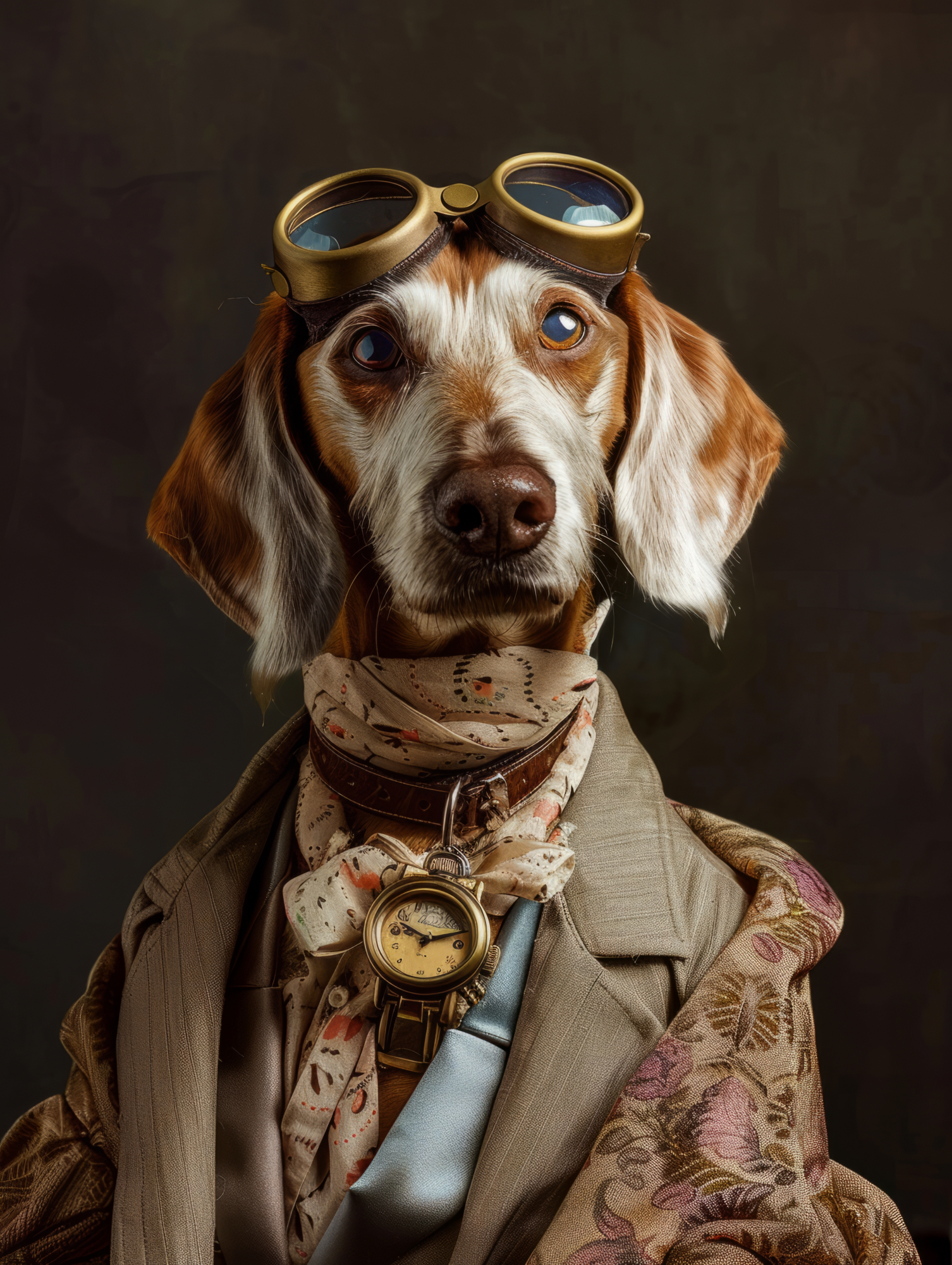 Canvas schilderij van een ruwharige vizsla hond 100x200 cm