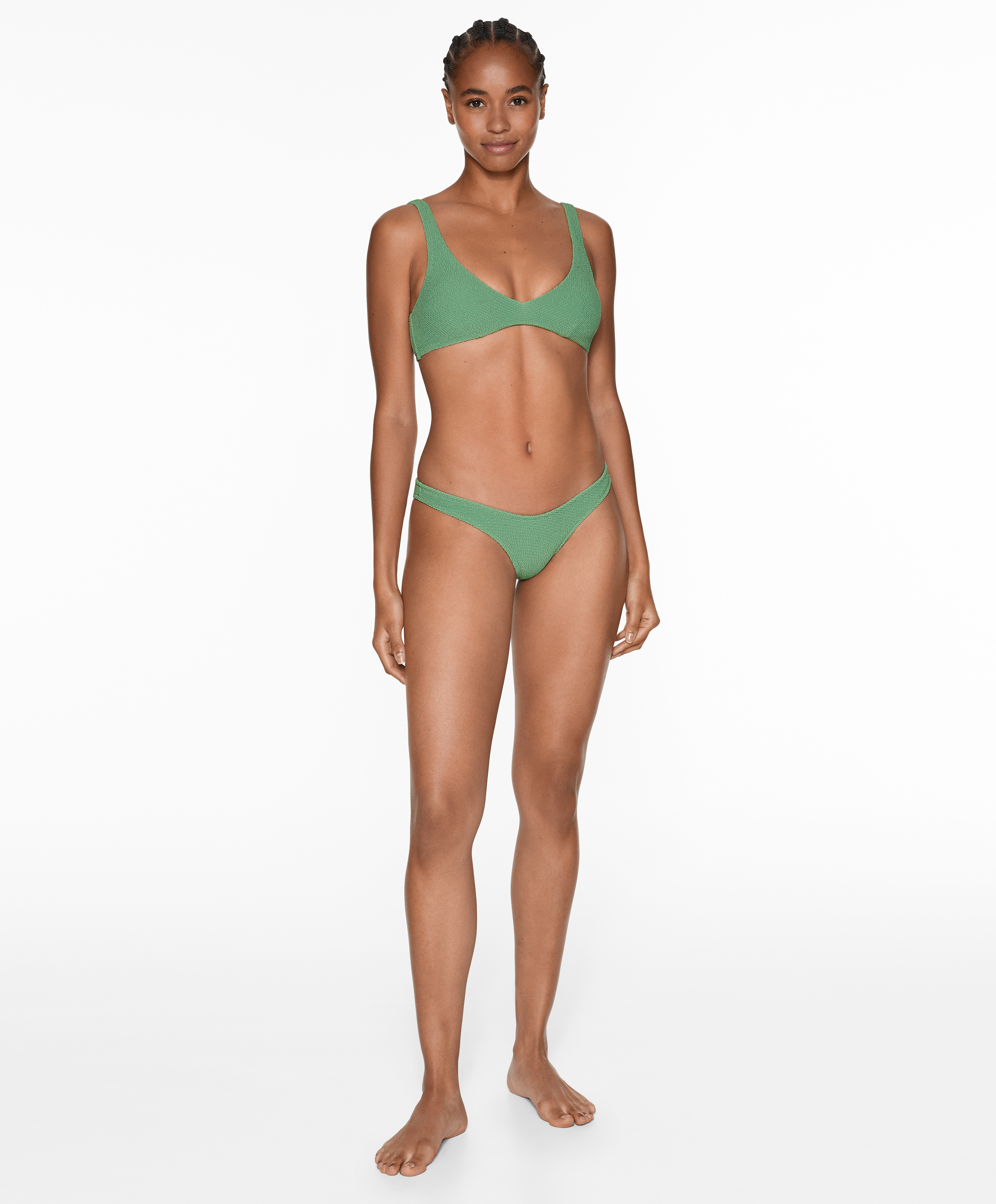 OYSHO U-cut crinkle Brazilian bikini briefs