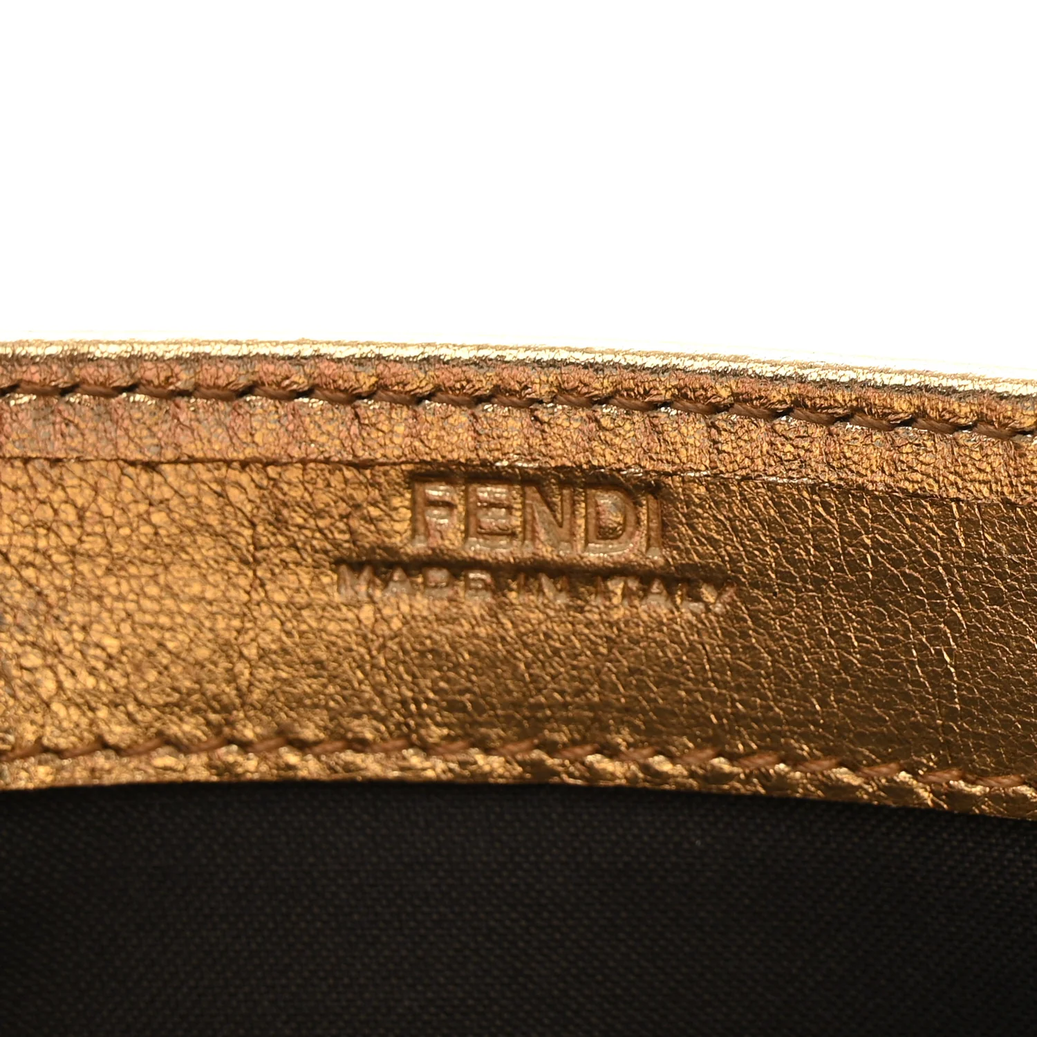 Vitello Catalan Mirror FF 1974 Embossed Continental Wallet on Chain Gold - Top Club