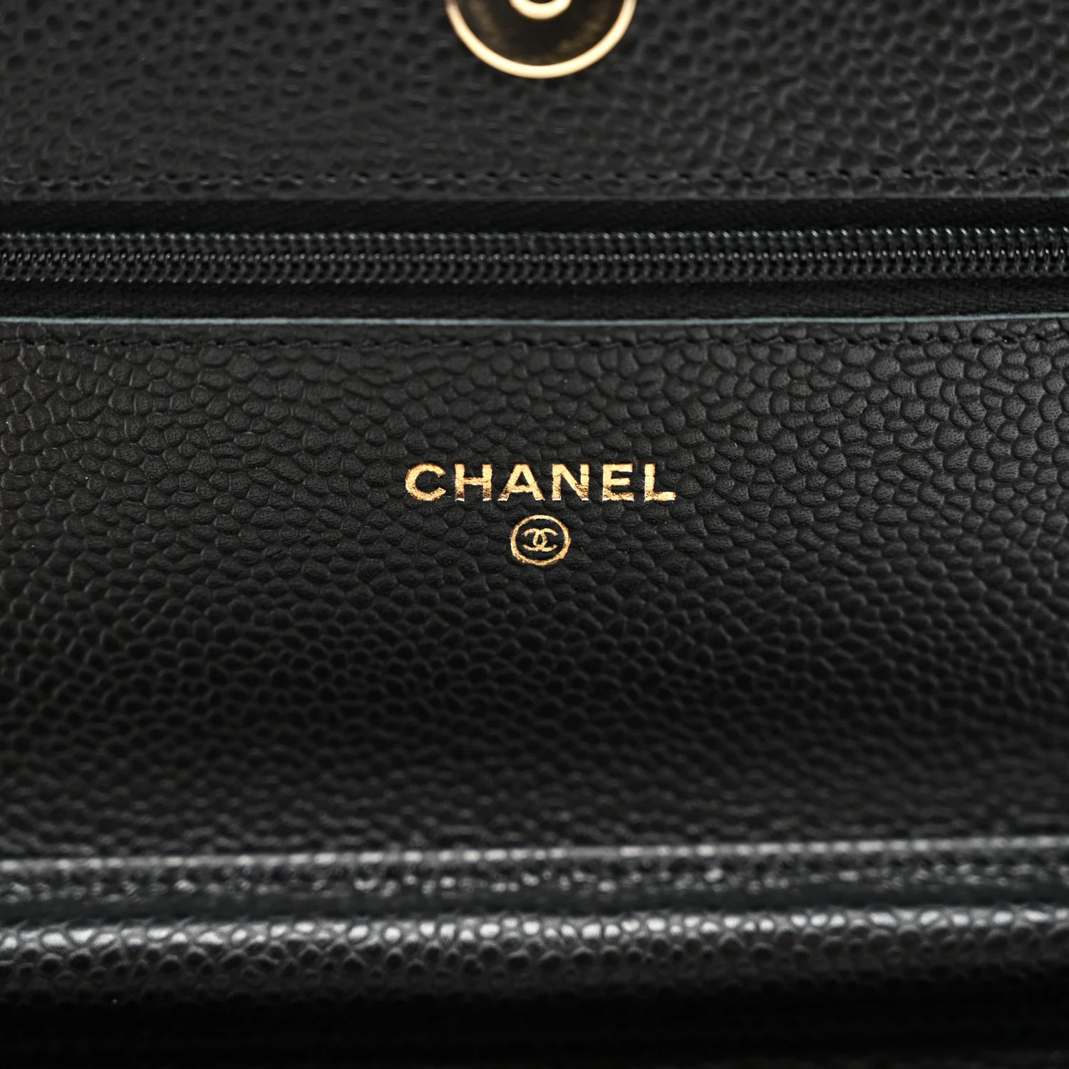 Caviar Quilted Wallet on Chain WOC Black - Top Club