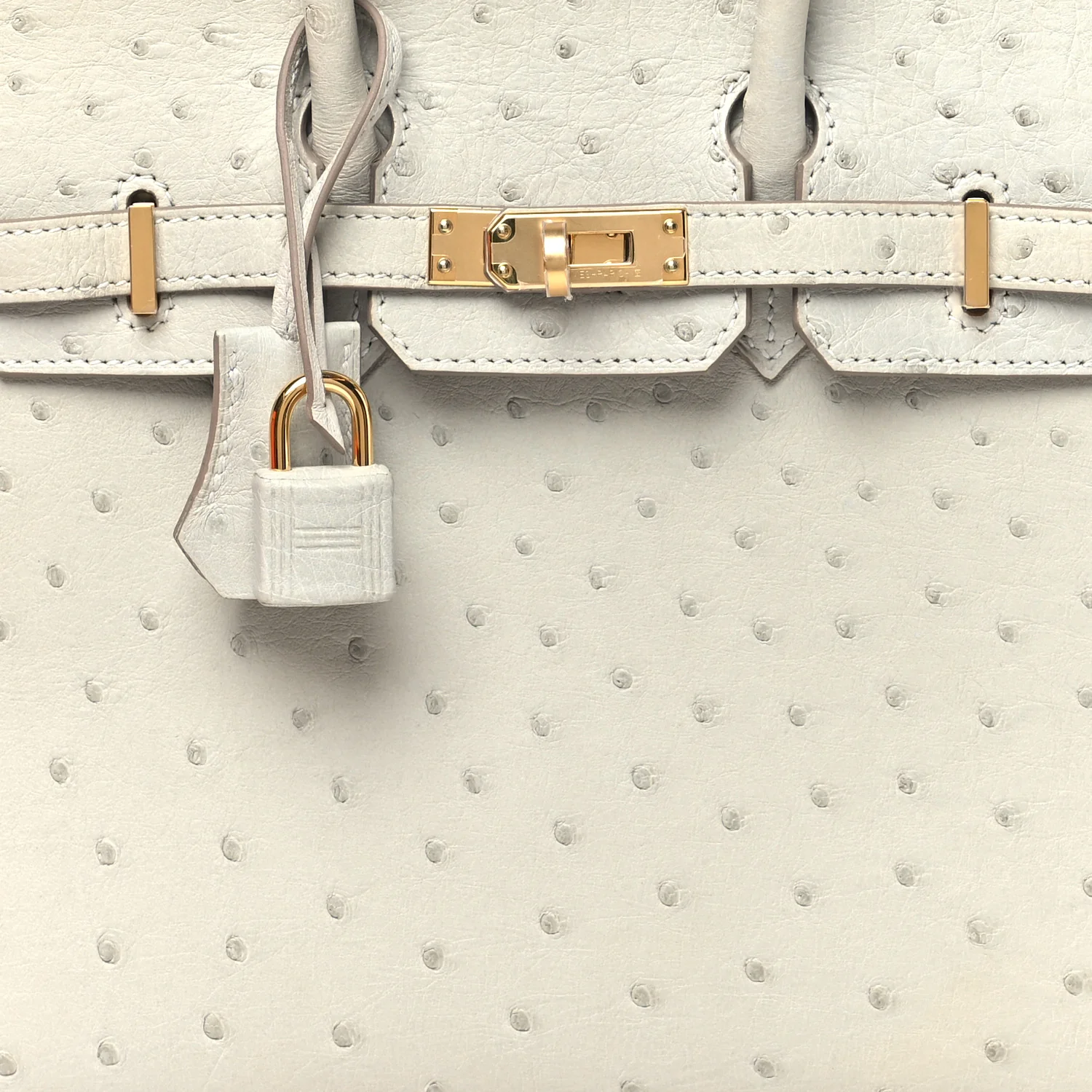 Ostrich Birkin Sellier 25 Gris Perle - Top Club