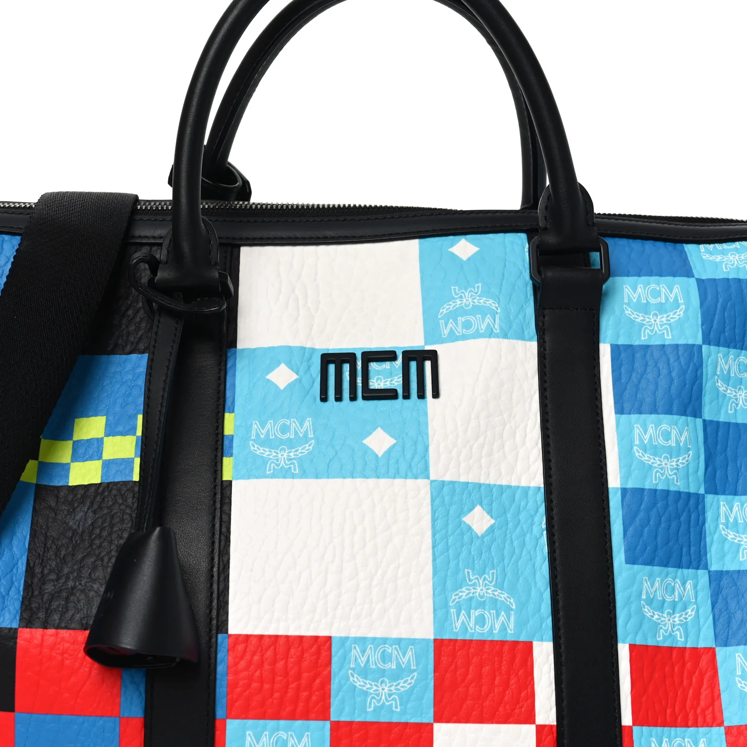 Visetos Ottomar Checkerboard Weekender Duffle Bag Blue Multicolor - Top Club