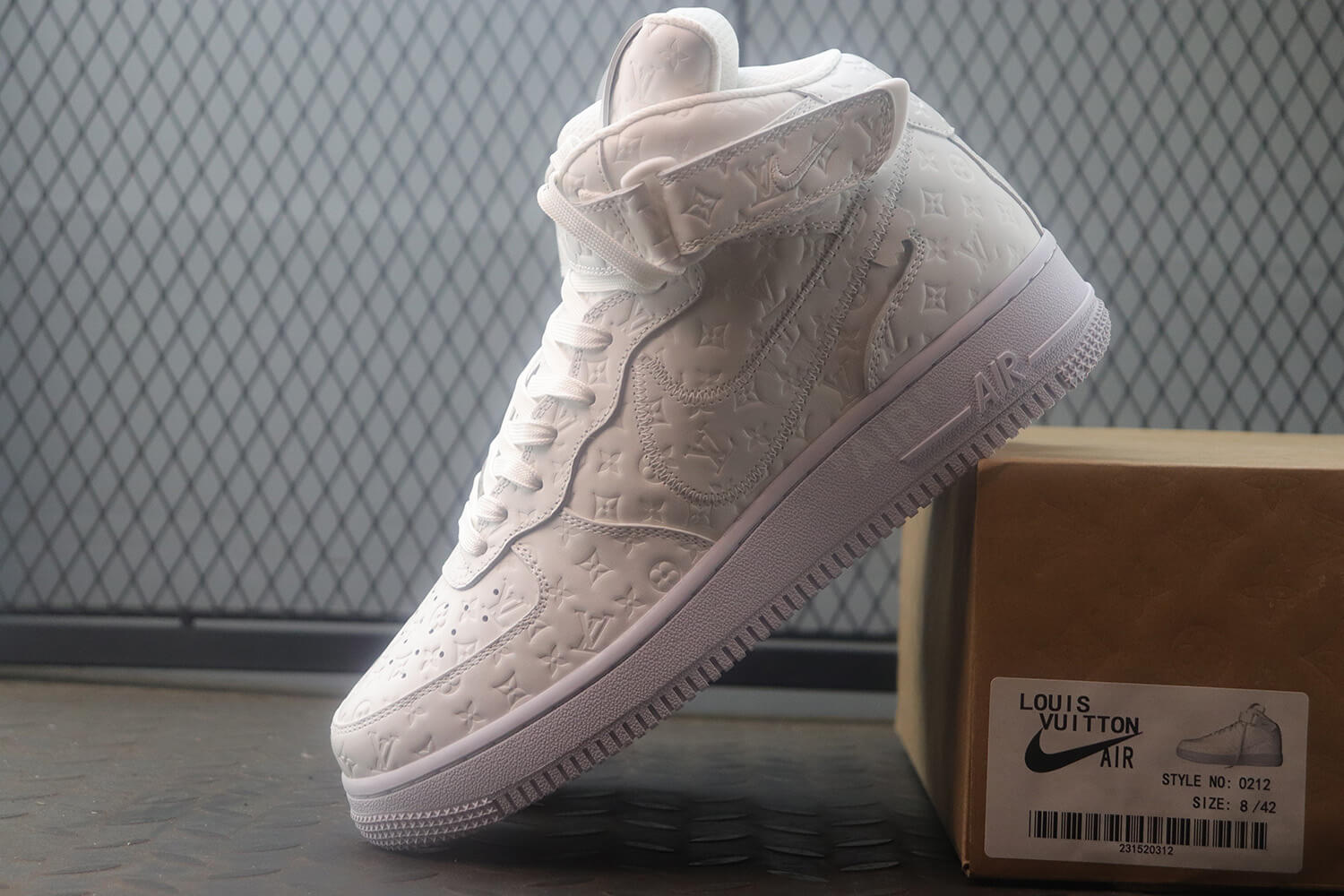 Louis Vuitton x Nike Air Force High All White Sneaker - Sneaker Replica Workshop